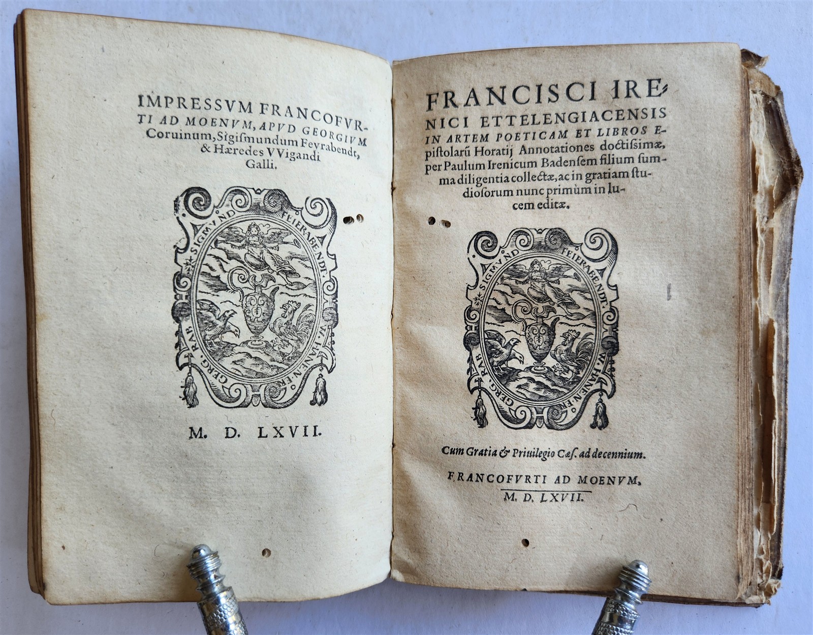 1567 HORACE POETRY antique HAND TOOLED PIGSKIN BINDING 16th CENTURY