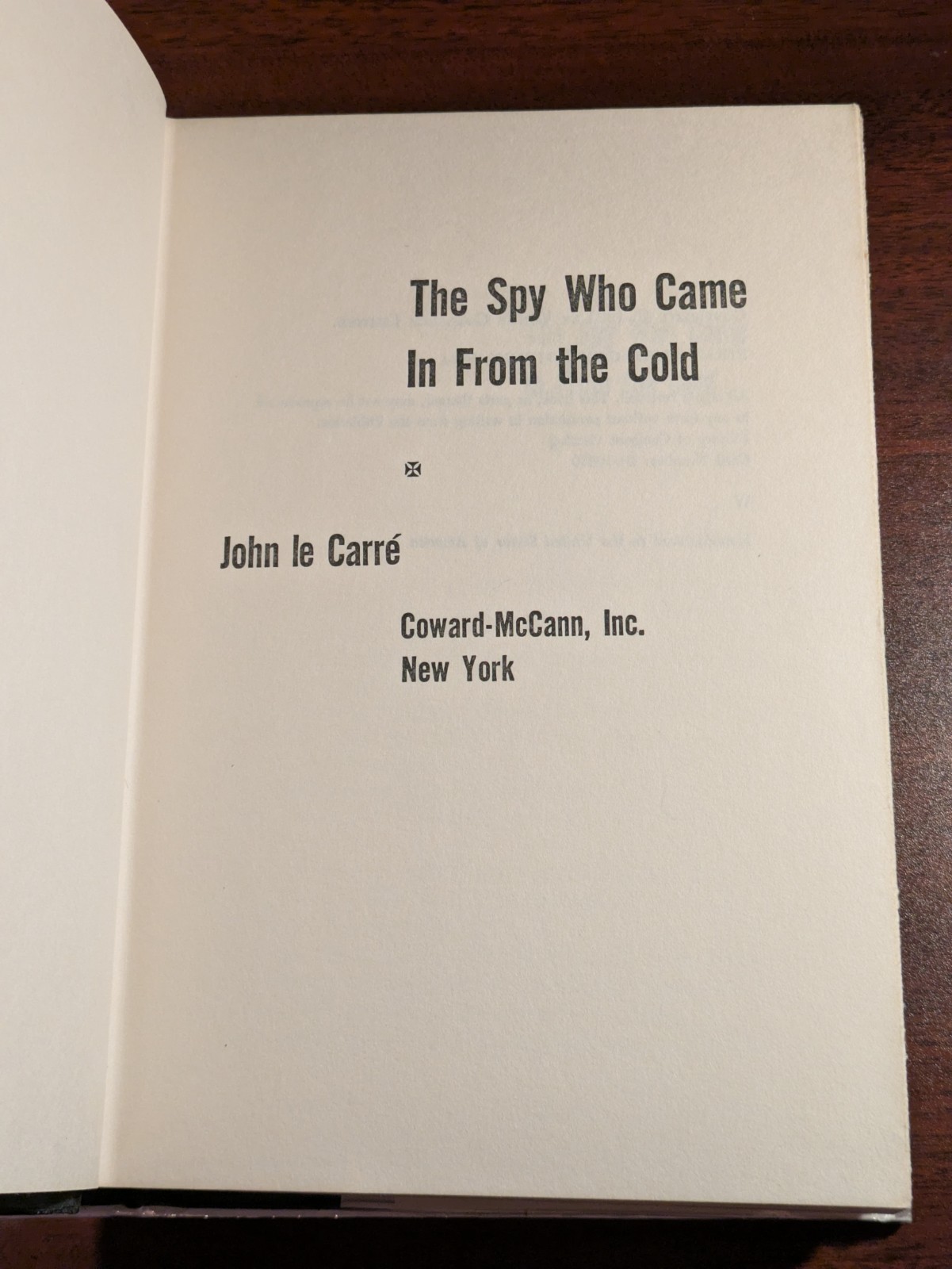 The Spy Who Came In From The Cold John Le Carre 1964 First American Edition HC
