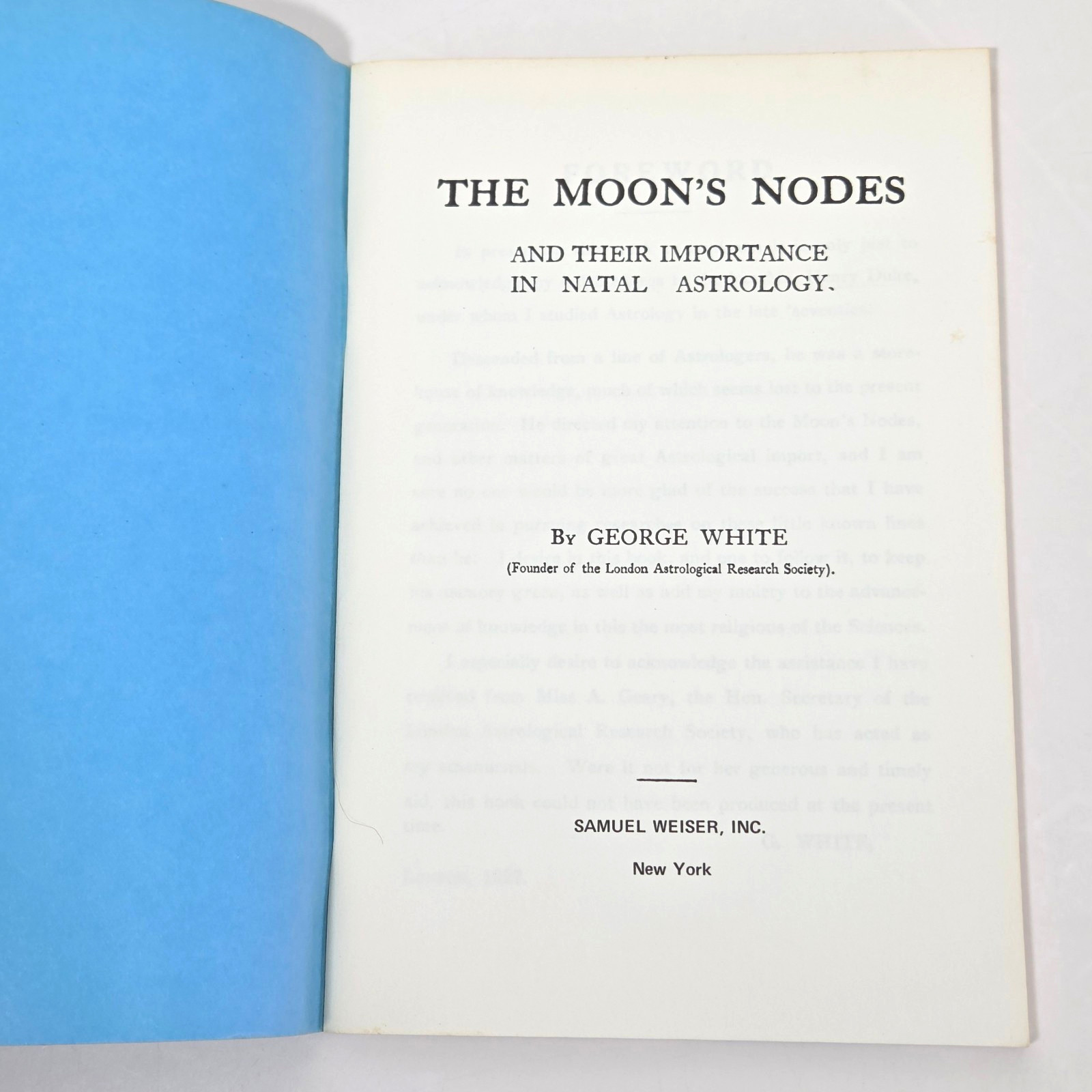 Vtg 1960s The Moons Nodes George White Early Samuel Weiser Ed Natal Astrology