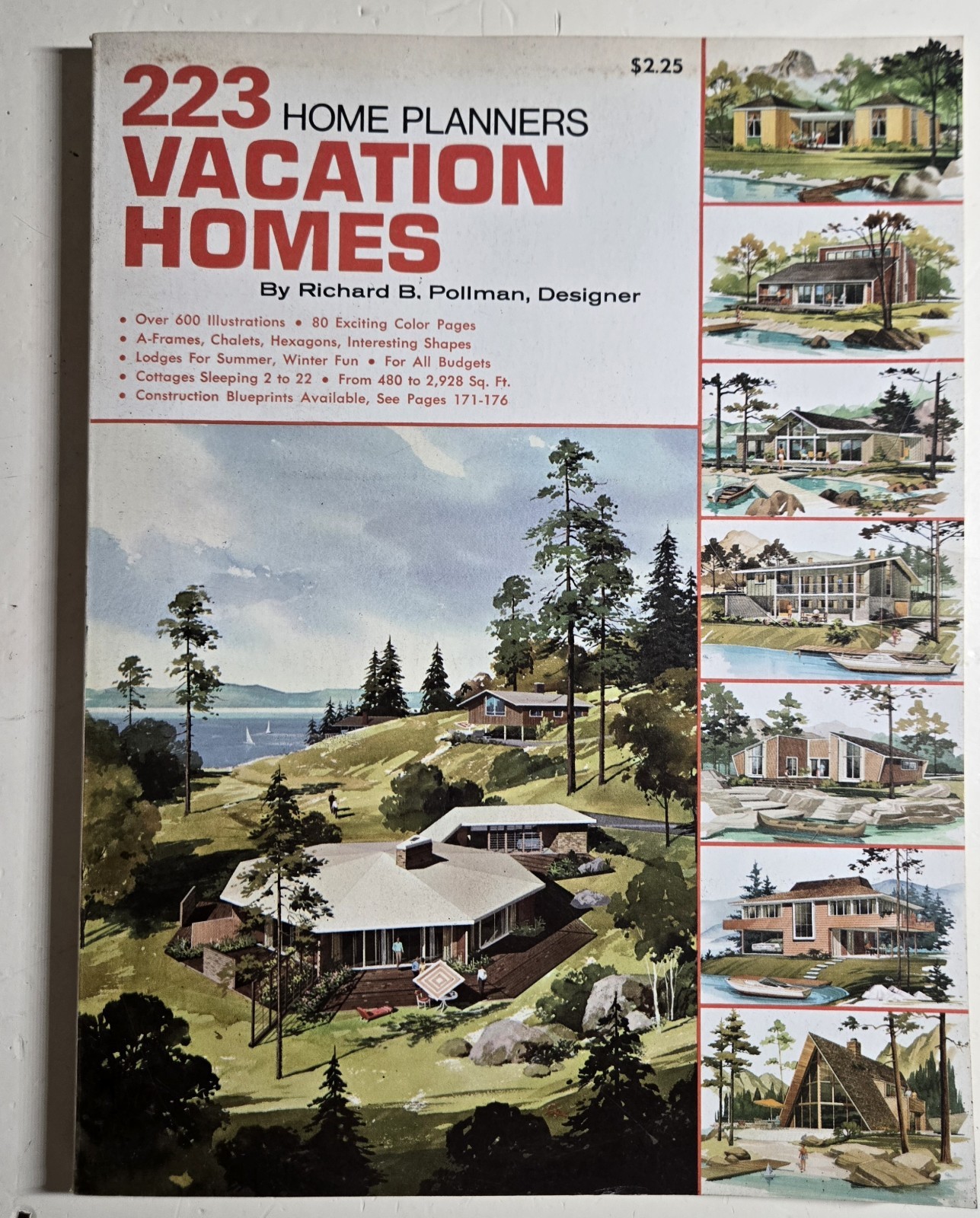 4 Vintage 1970s HOME PLANNERS Books Richard B Pollman Vacation, Multi, 1-2 Story