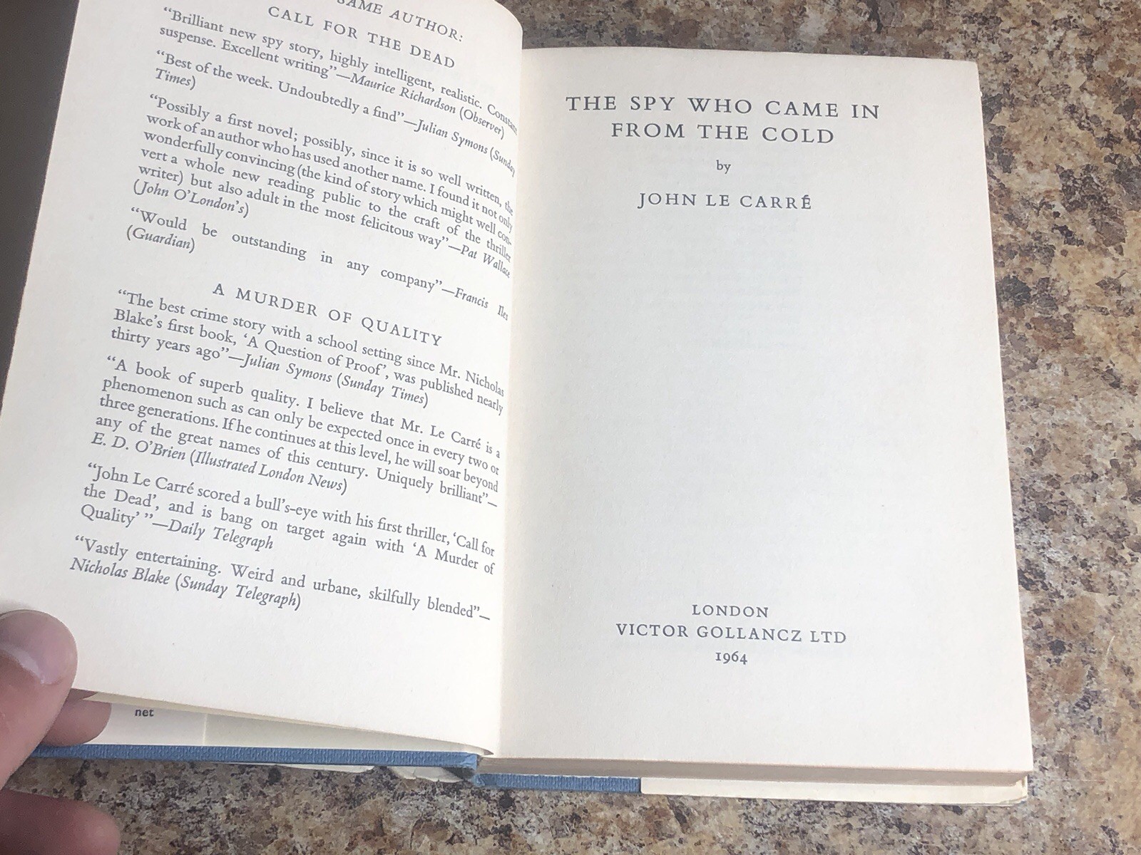 The Spy Who Came In From The Cold, John Le Carre, Victor Gollancz, 1964,1st/17th
