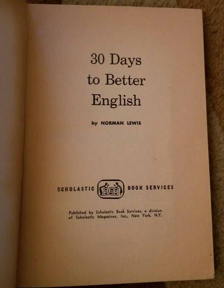 1968 30 DAYS TO BETTER ENGLISH Norman Lewis SBS TX485