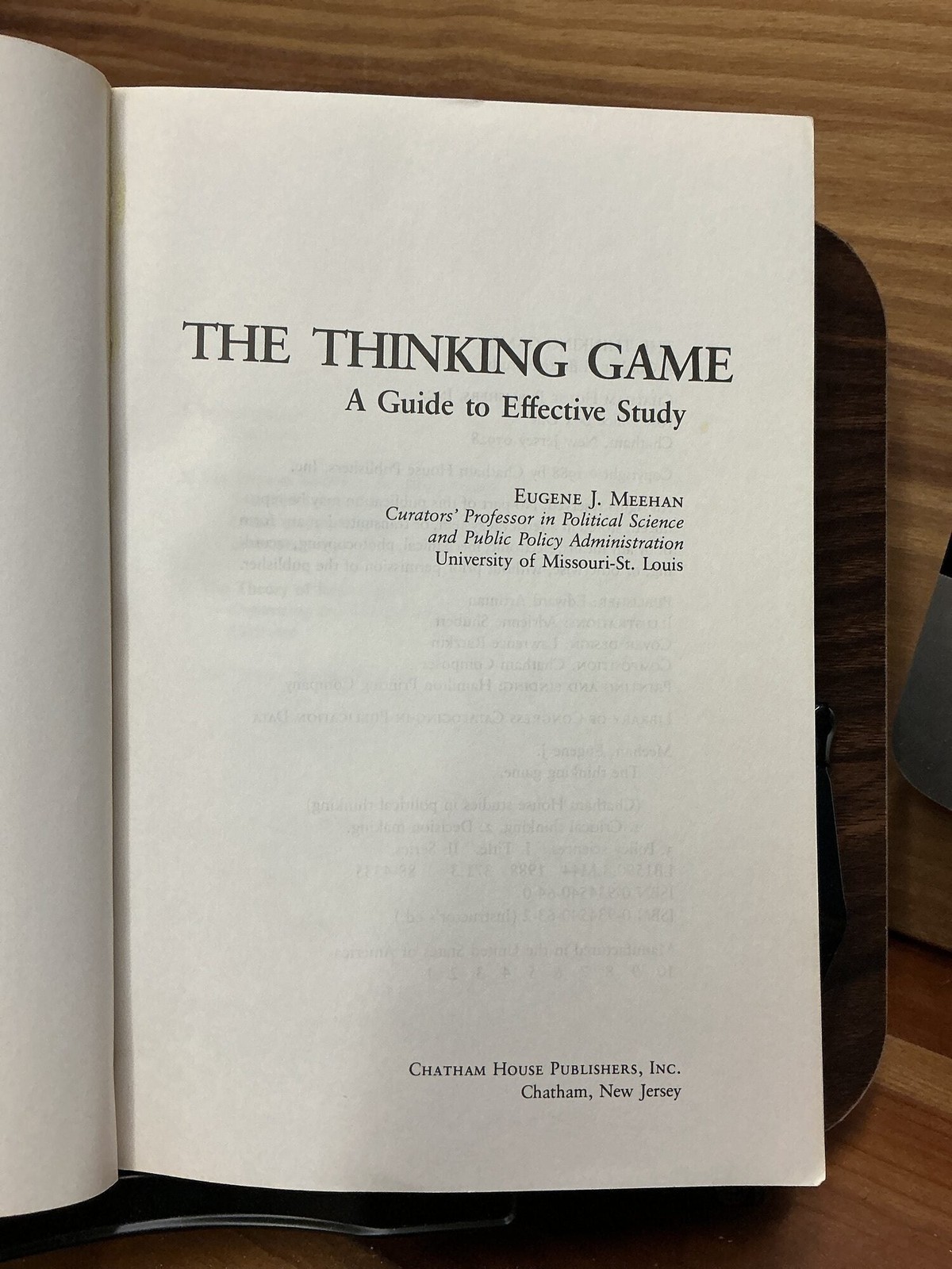 Eugene J Meehan / The Thinking Game 1988