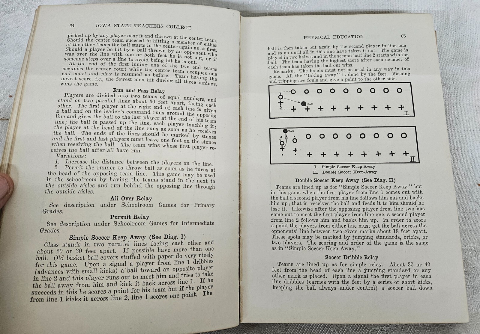 1924 PHYSICAL EDUCATION Hardcover Book Iowa State Teachers Antique Schoolbook