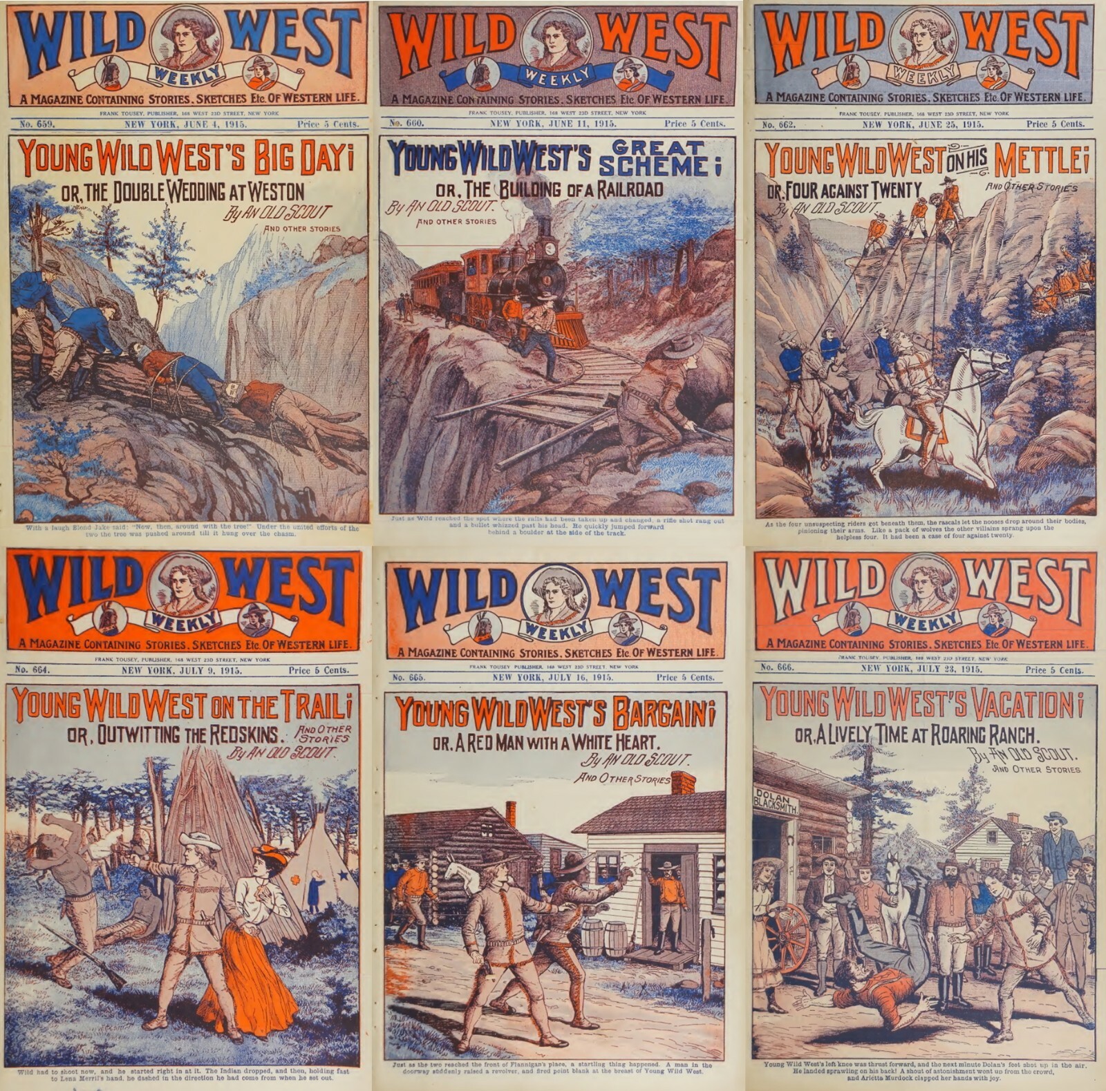93 Old Rare Issues of Wild West Weekly American Heroine Frontier Magazine on DVD