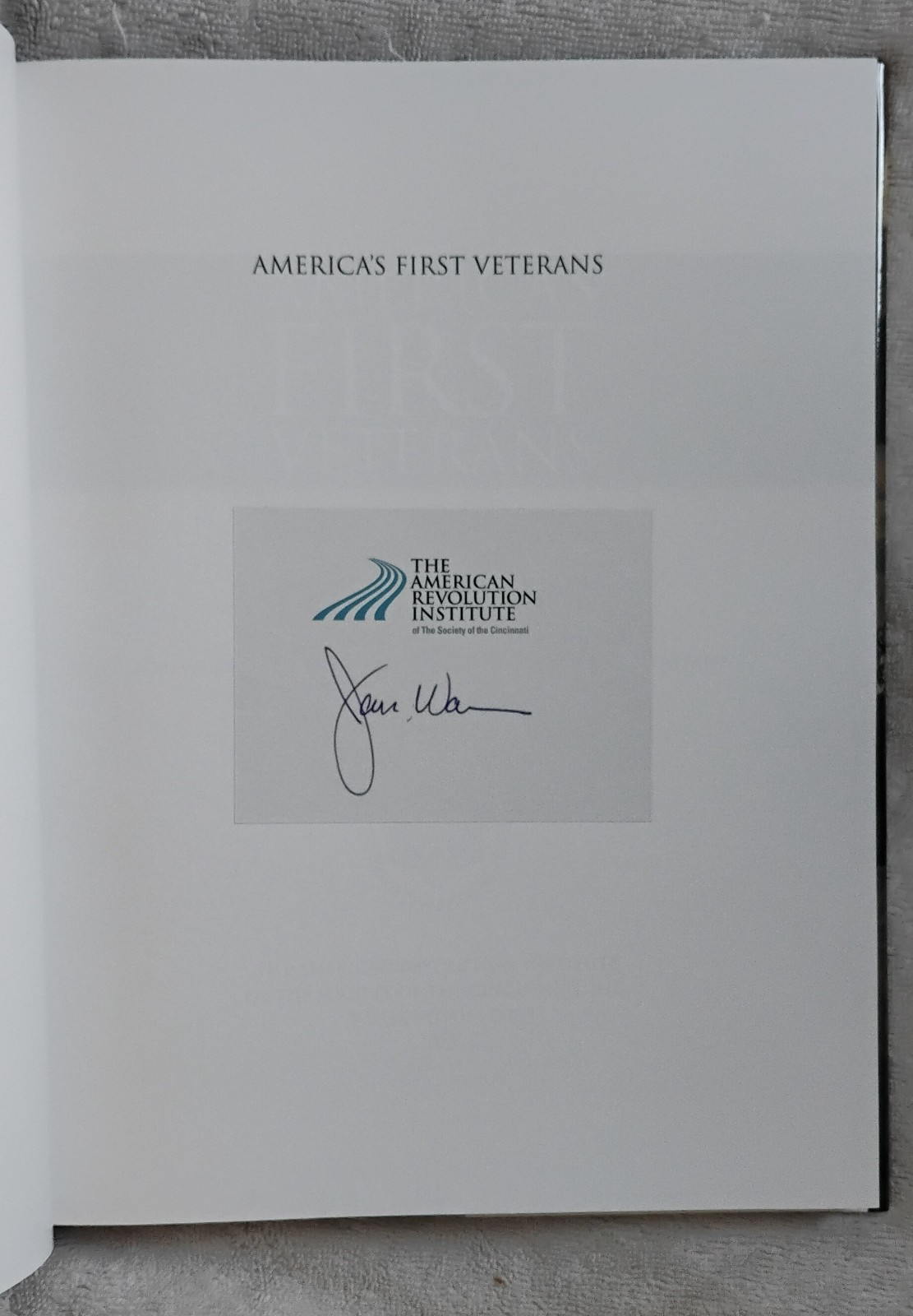 2020 America’s First Veterans, by Jack D. Warren, Jr. / SIGNED