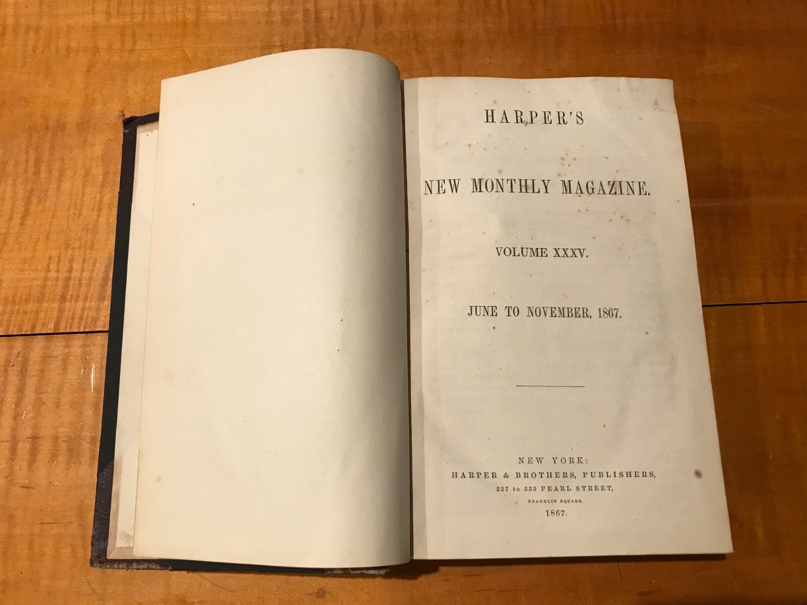 Antique Harper’s New Monthly Magazine Bound Vol 35 Nov. 1867 LEW WALLACE MINING
