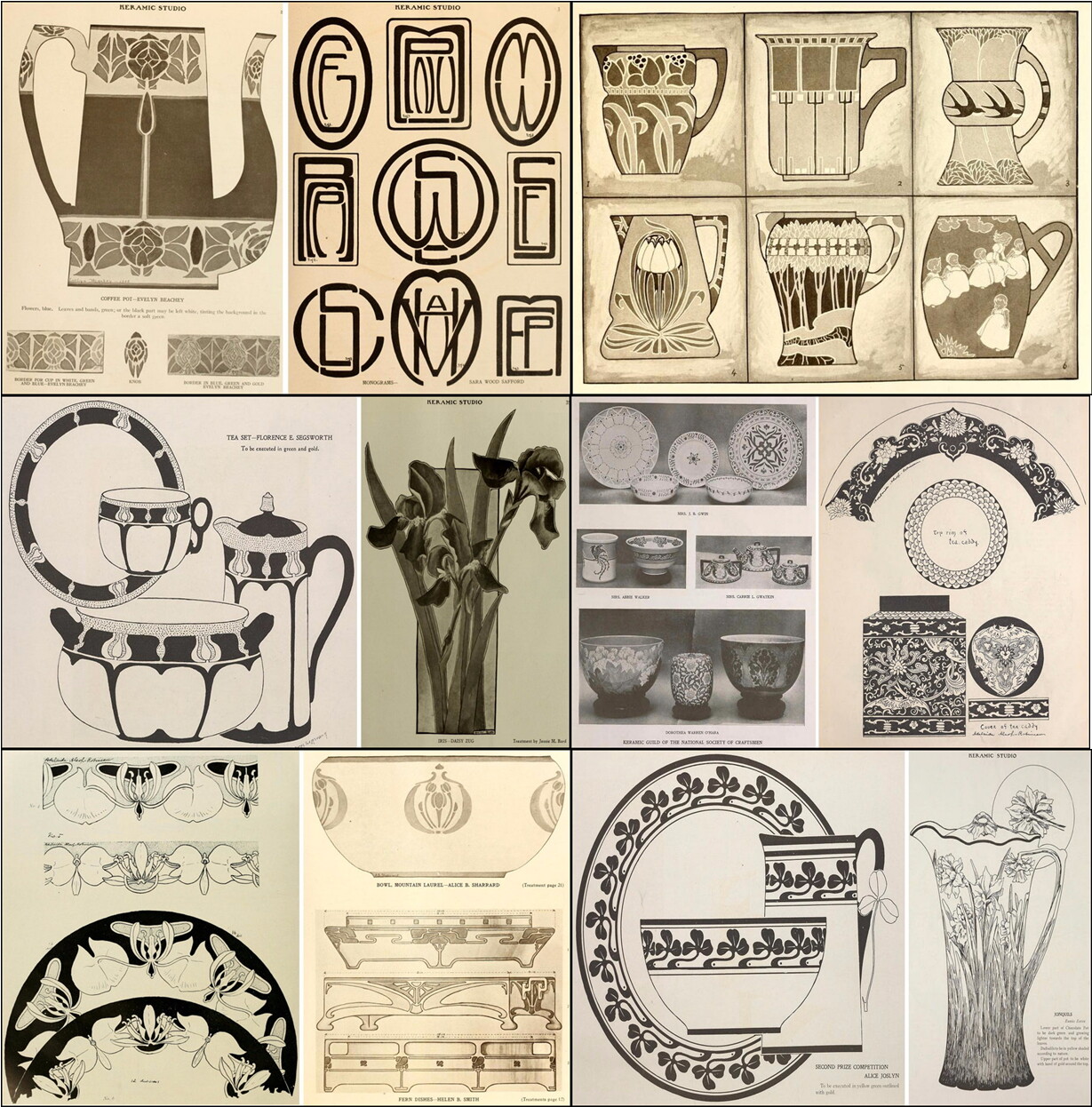 228 old of Keramic Studio – Art Nouveau Ceramics Pottery Glass Magazines on DVD