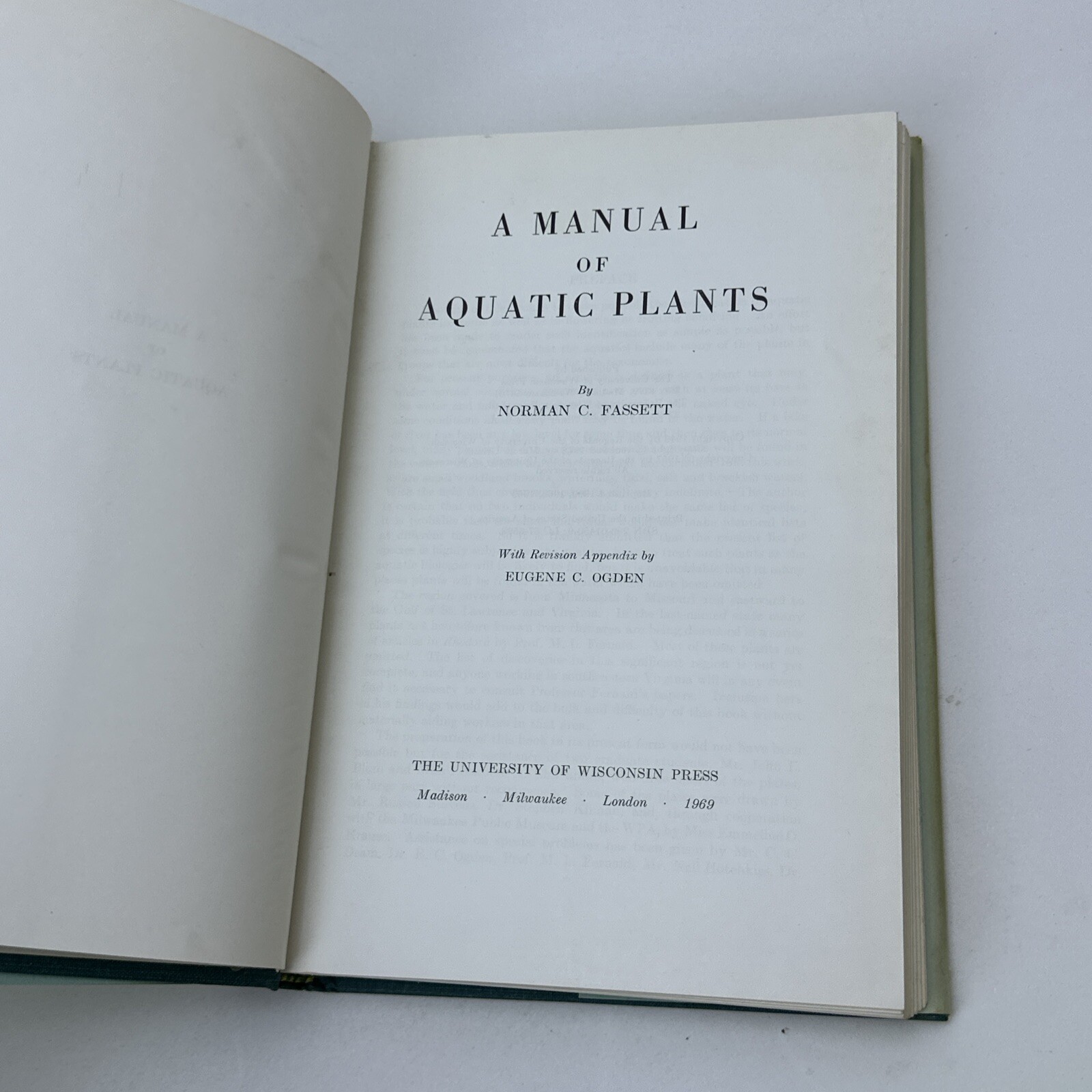 A Manual of Aquatic Plants by Fassett, Norman C. Hardcover 1969