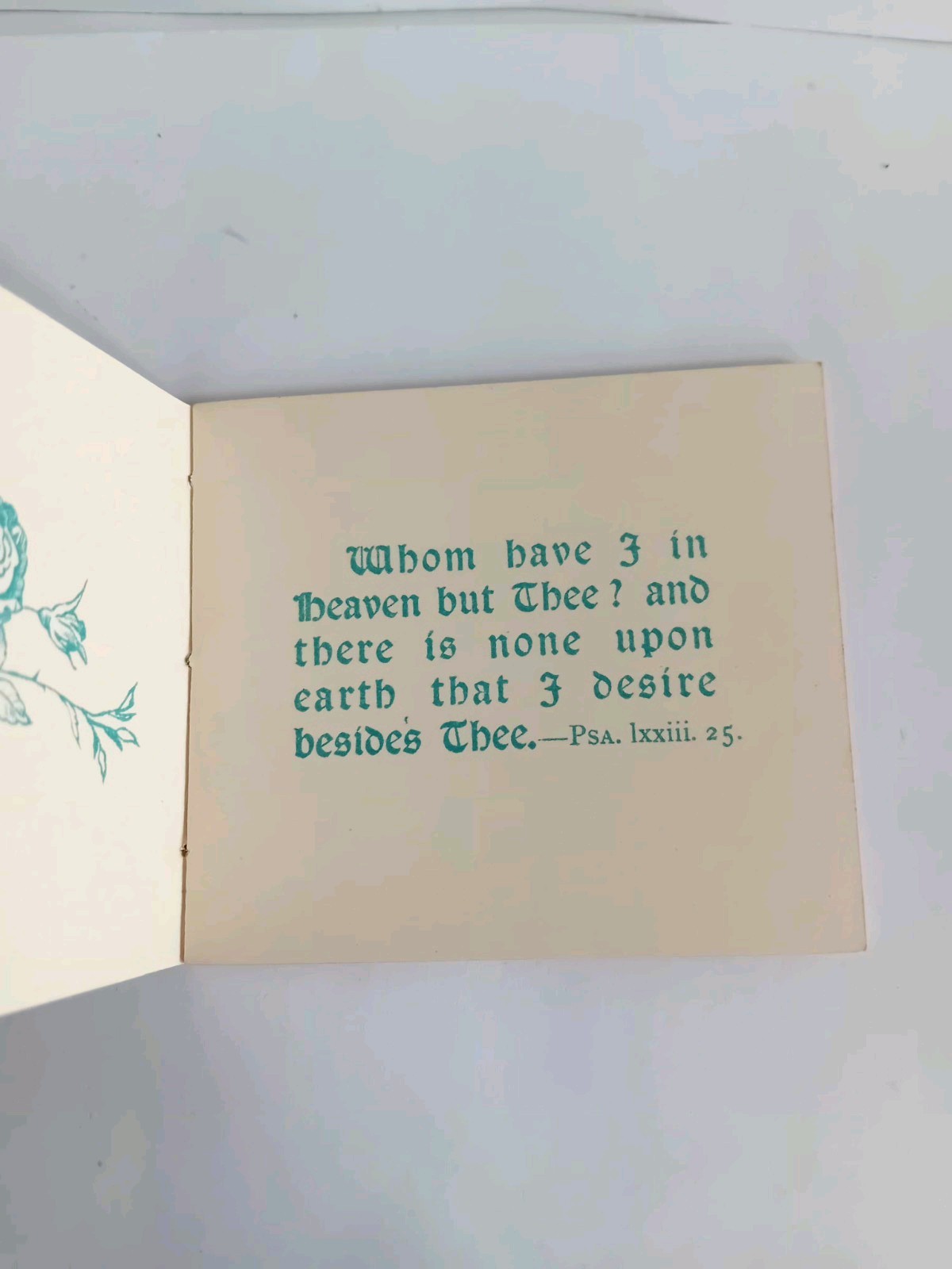 2 x Antique Religious Scripture Minature Gift Booklets Thread Bound 8x7cm Illus
