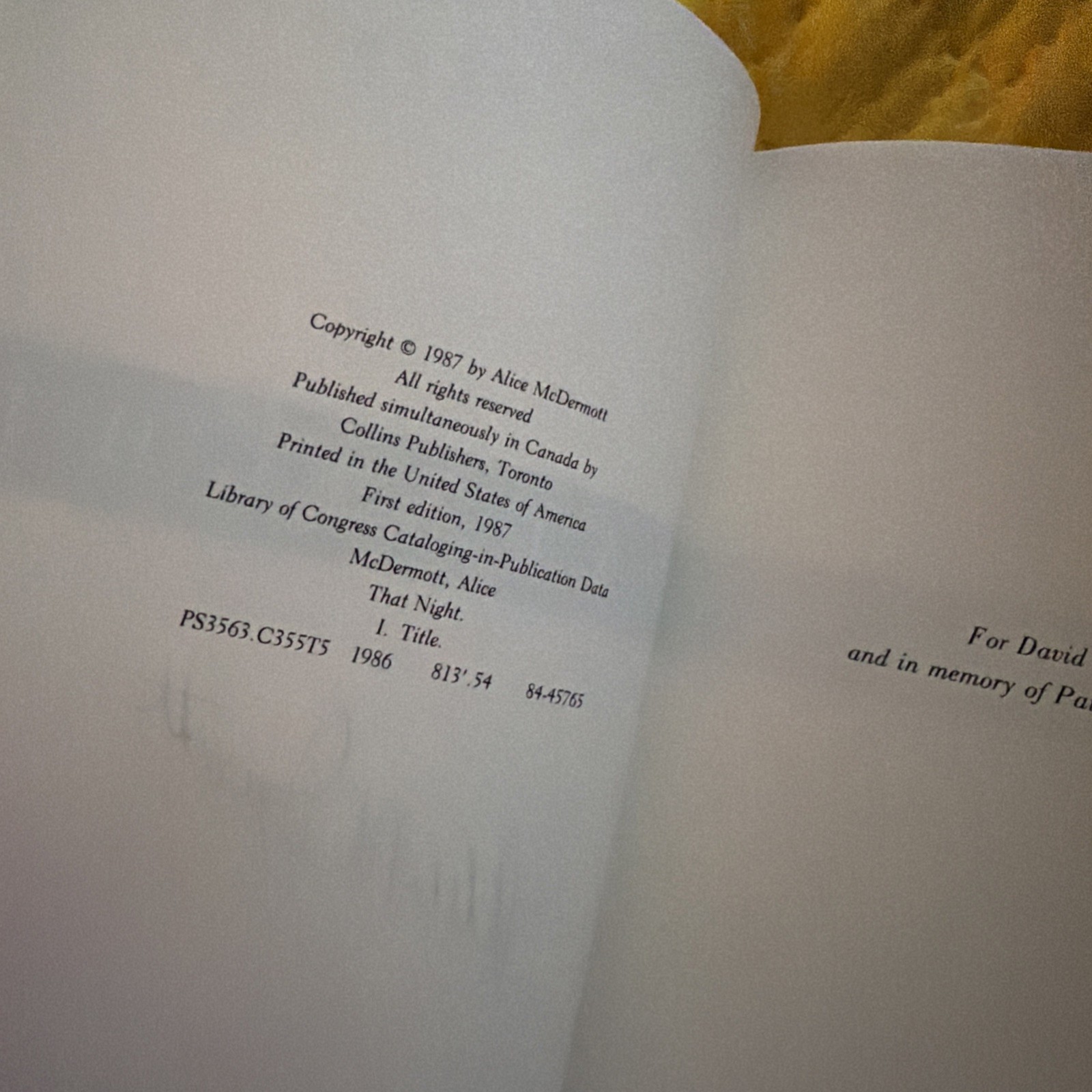 That Night Signed 1st Edition 2012 HCDJ