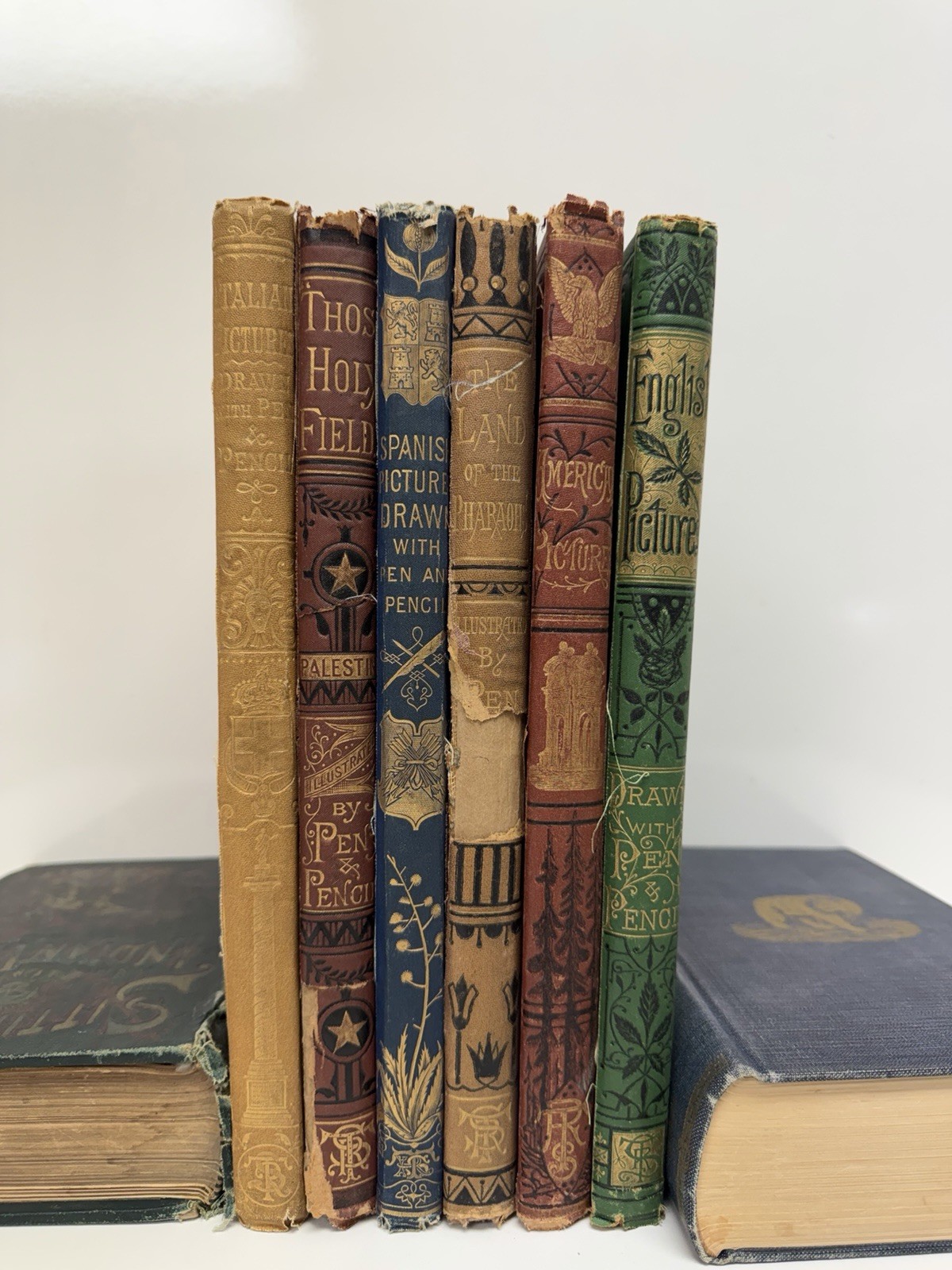 “Pictures Drawn with Pen and Pencil” Dr Samuel Manning 1800’s Lot Of 6 Vtg Books
