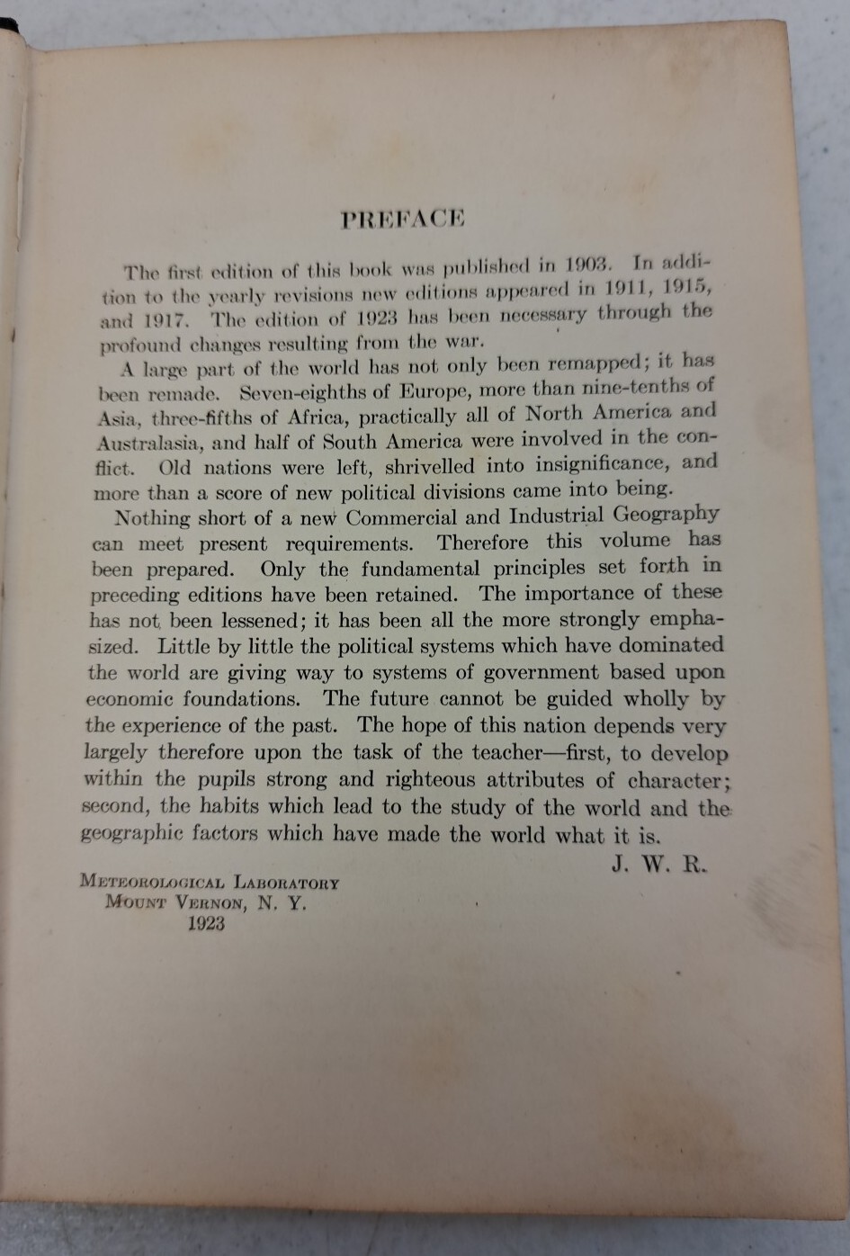 Antique 1923 Geography Commercial And Industrial, Jacques W Redway #5.6.20