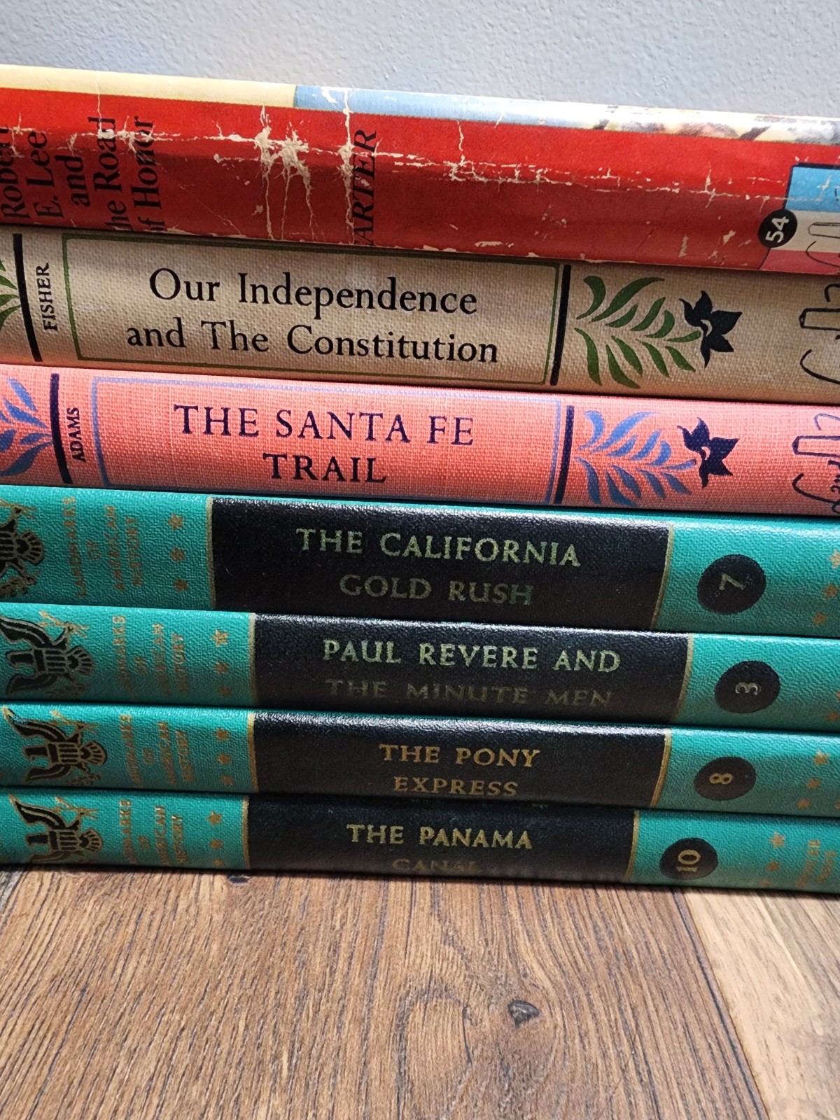 Landmark Books lot of 7 Lee Pony Express Panama Canal Sant Fee Gold Constitution