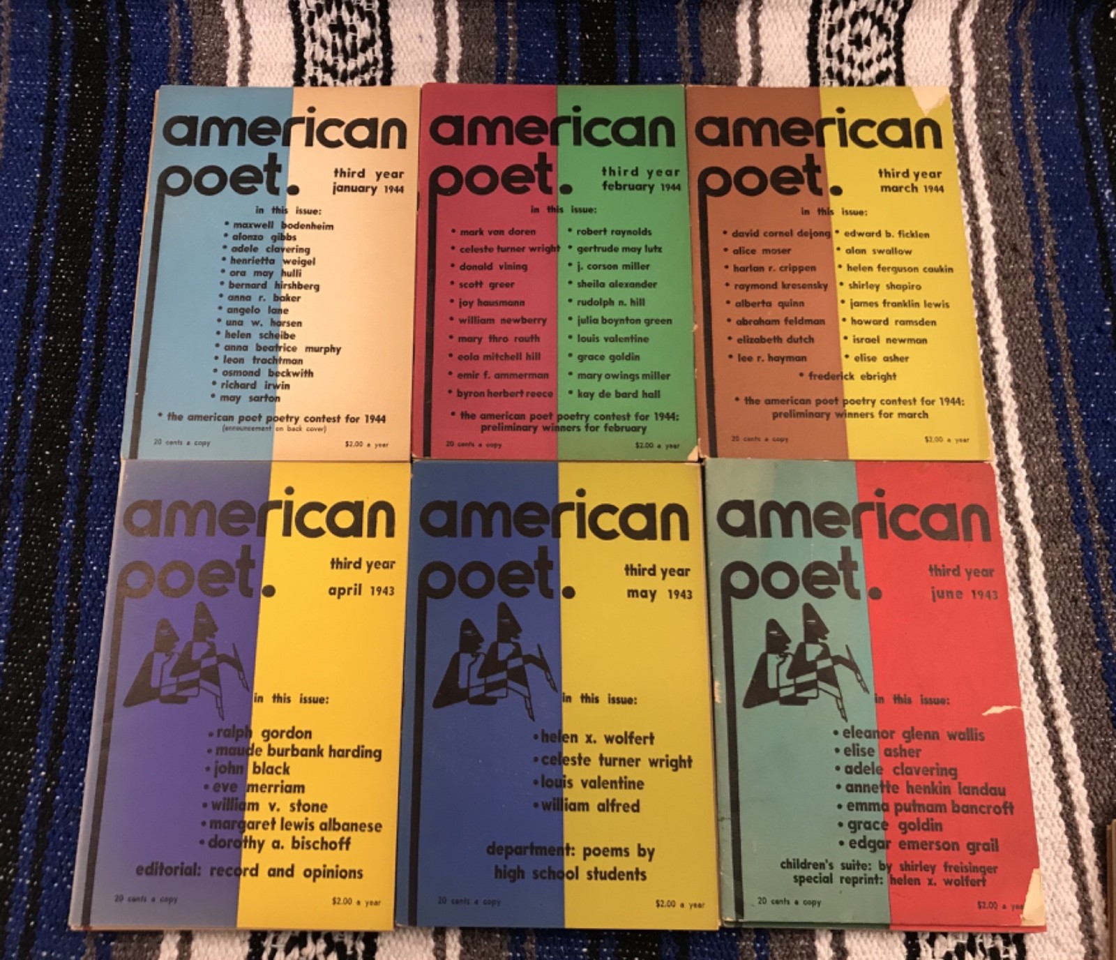 The American Poet – Full Run, magazine, 36 issues, 1941-1943, Sarton, Maurois