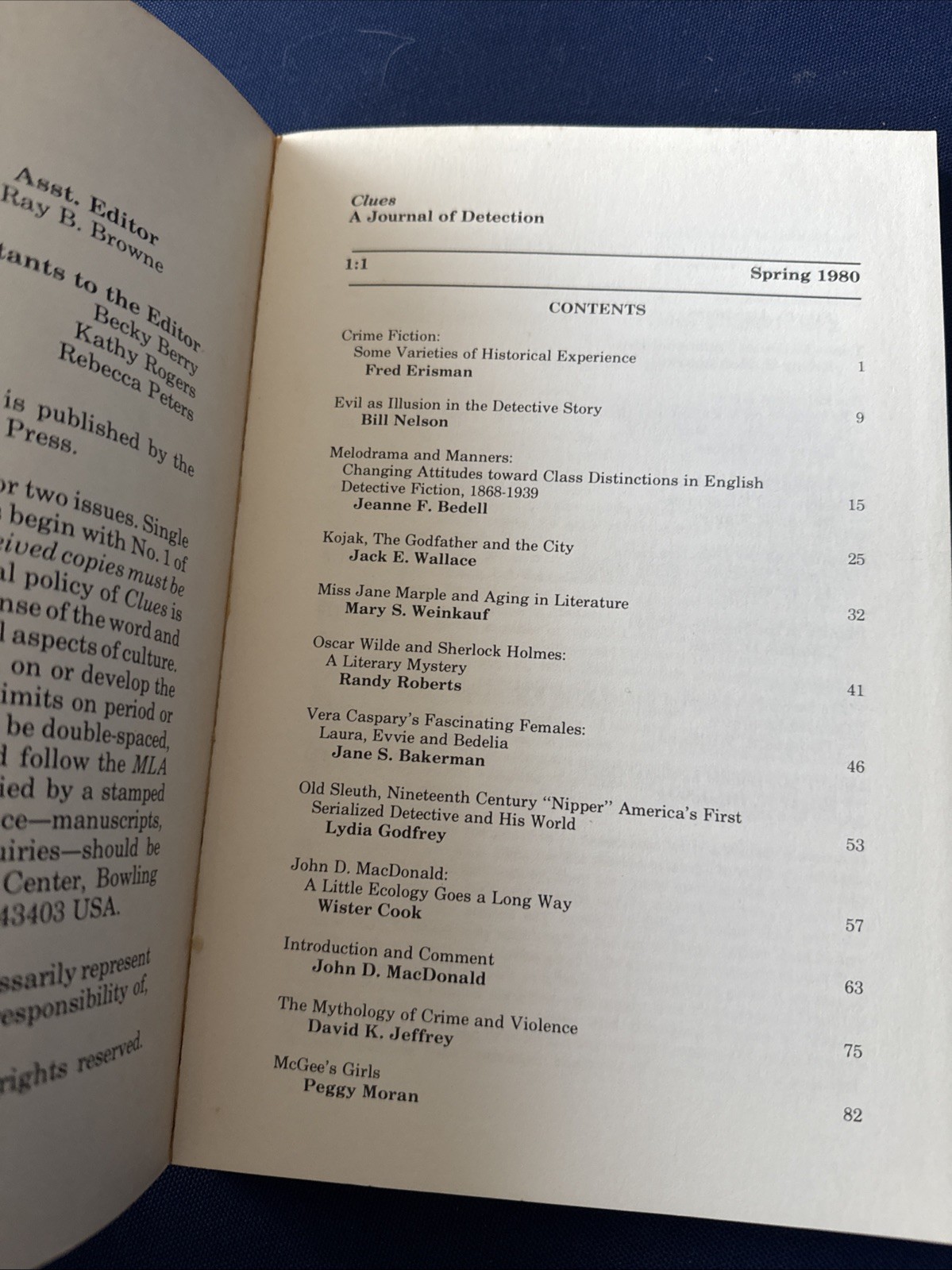 Clues S Journal of Detection Volume 1 Number 1 – John D MacDonald Issue