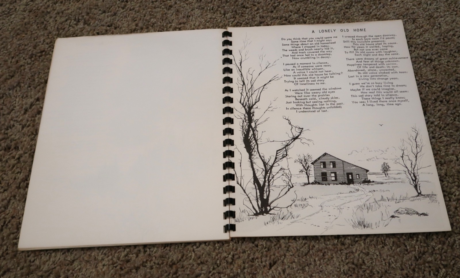 A Forest of Poems by Chambers 🔴 spiral bound book illustrated Vintage 1970