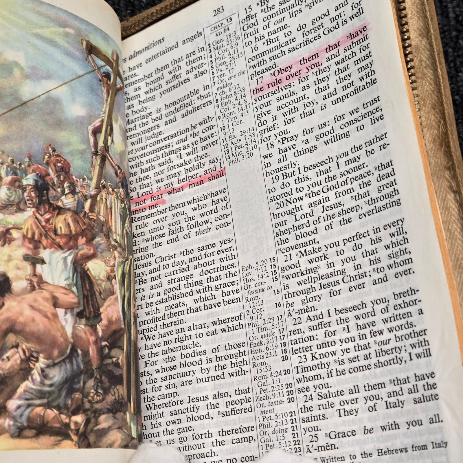 Holy Bible Leather 1960s King James Version Self‑Pronouncing with Box