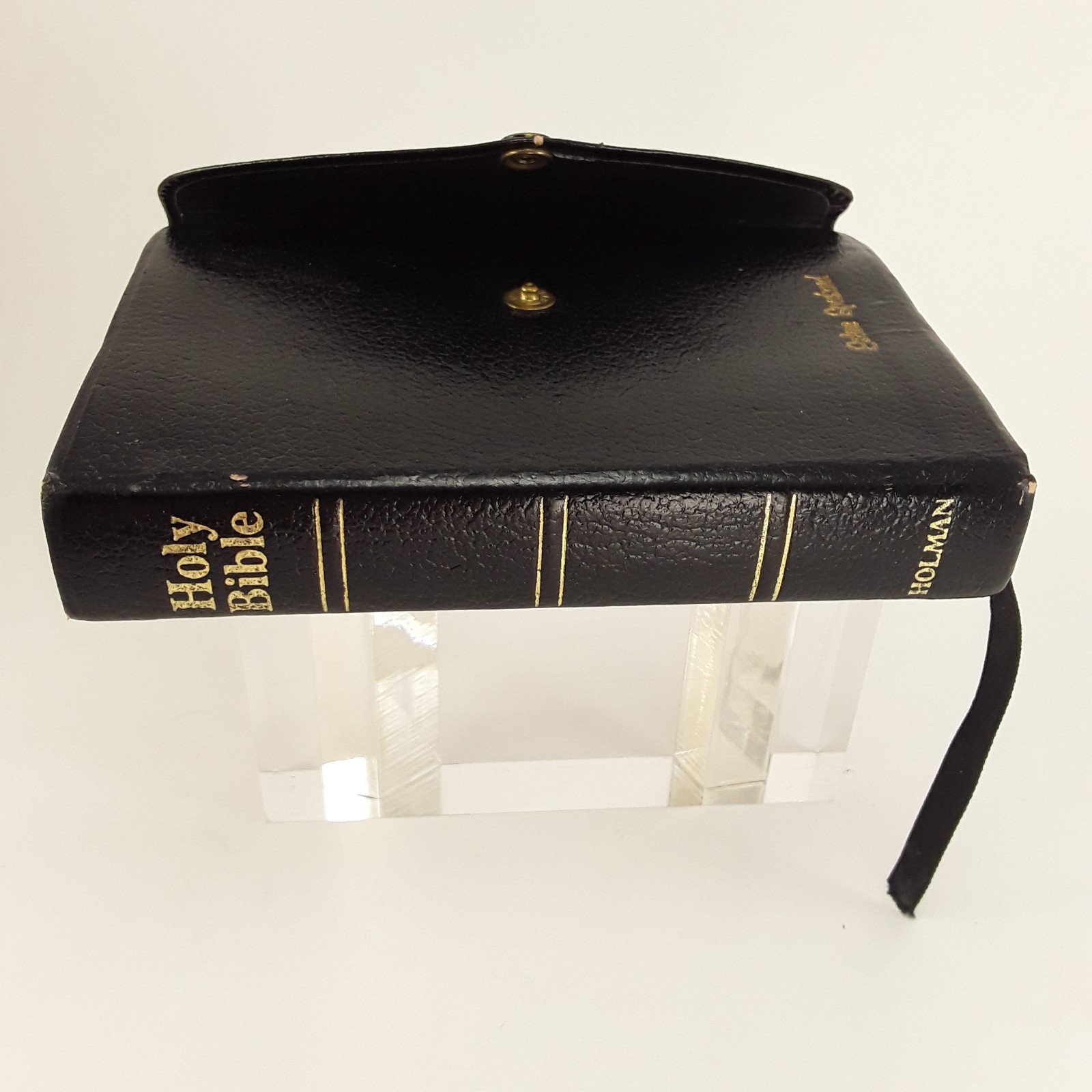 Holy Bible KJV Pocket Size, Red Letter, Snap, Black Bonded Leather, 1982 Holman