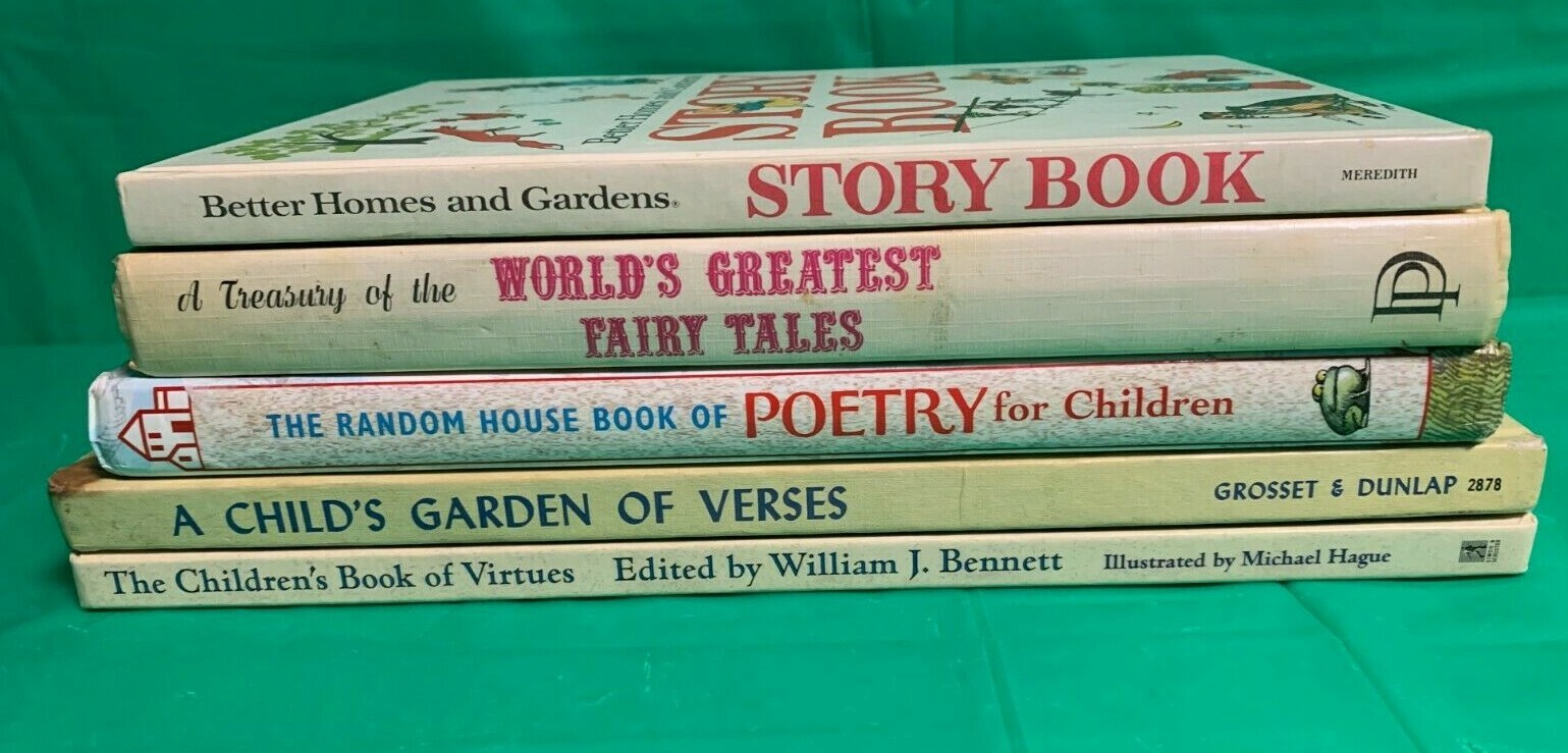 Children’s books of Fairy Tales, Stories/ Garden Versus/ Virtues & Poetry -5 VTG