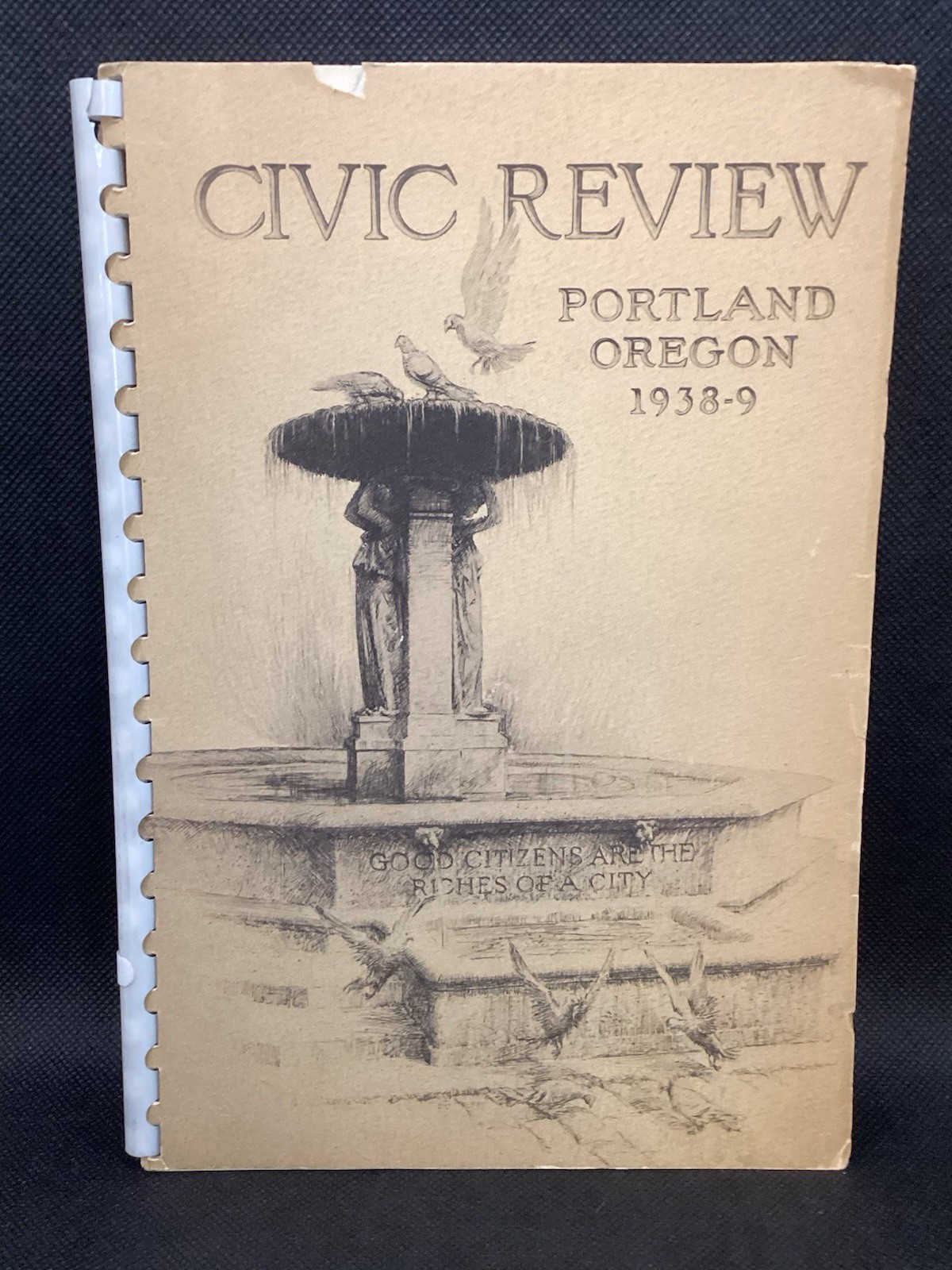 Portland Oregon Civic Review 1939-9 Spiral Bound Stamped By Ralph Blyde