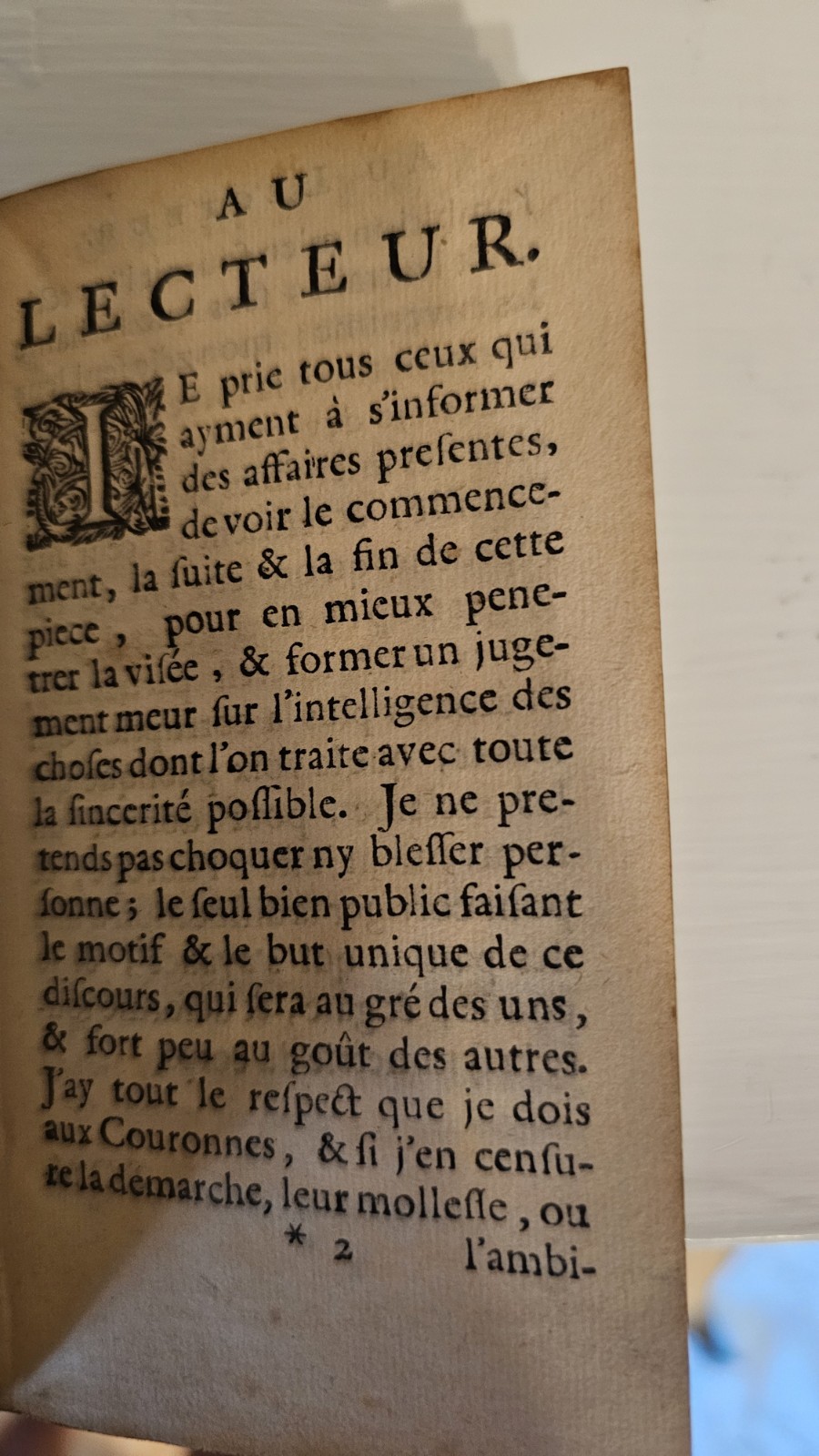 1671 Le Politique du Temps France Triple League Vellum Antique French Book HC