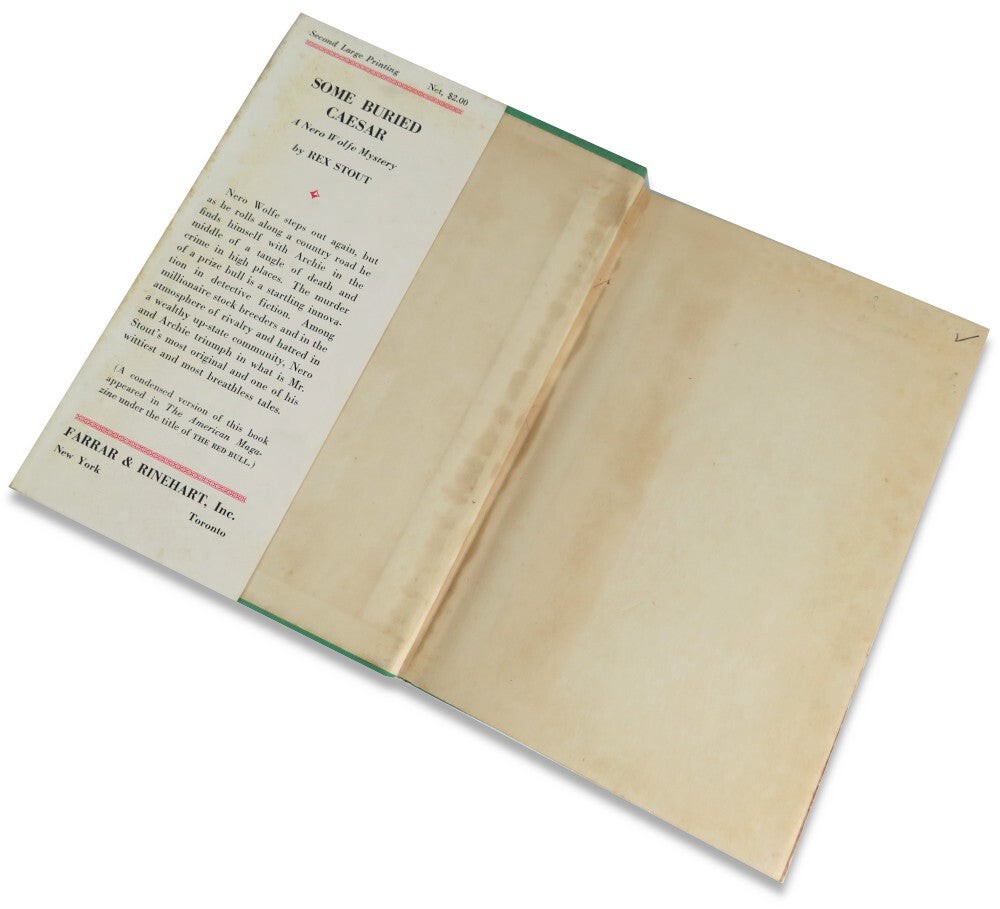 Rex Stout / Some Buried Caesar 1st Edition 1939