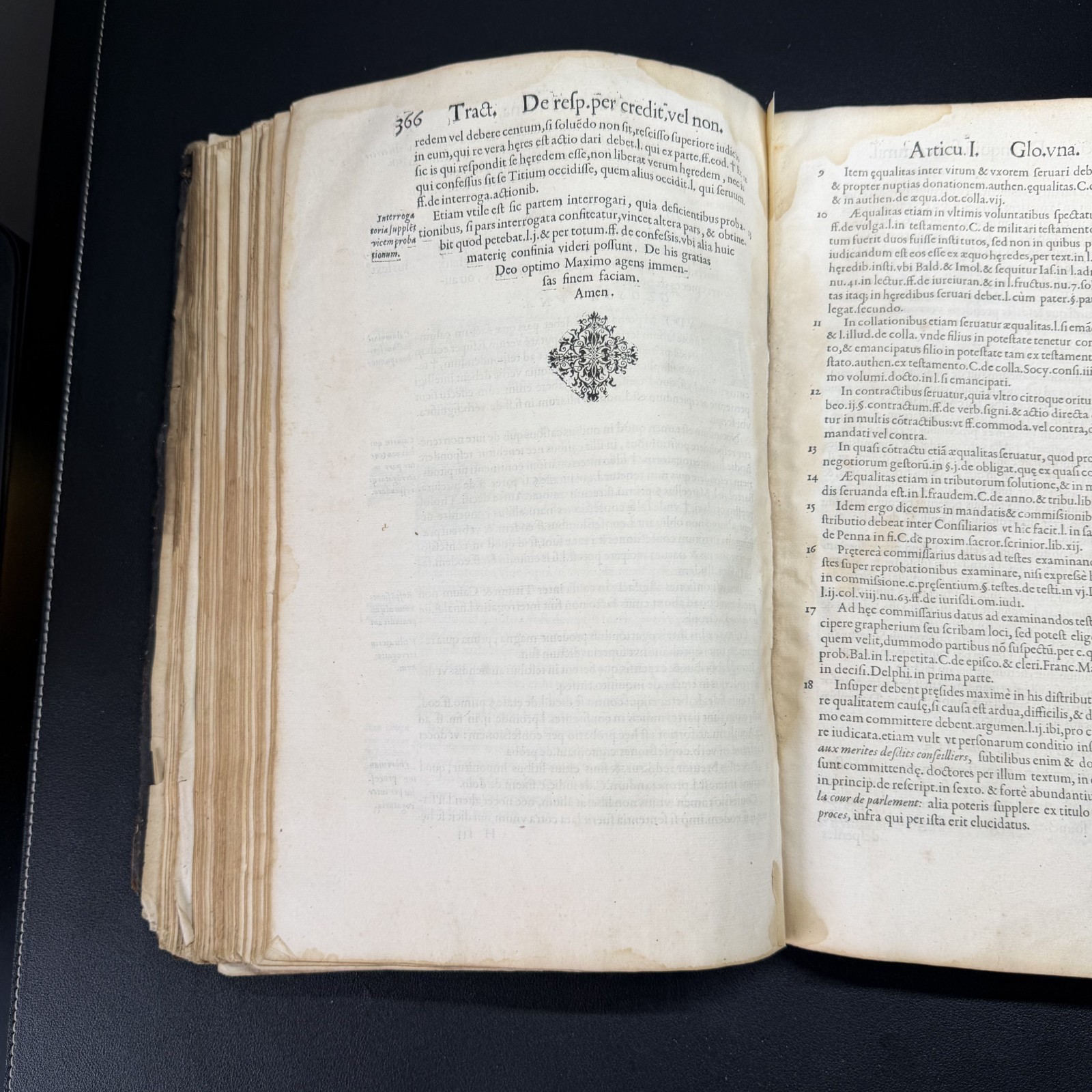 1555 Rebuffi Commentarii Latin French Law Folio Vol 3 Incomplete/Vandalized