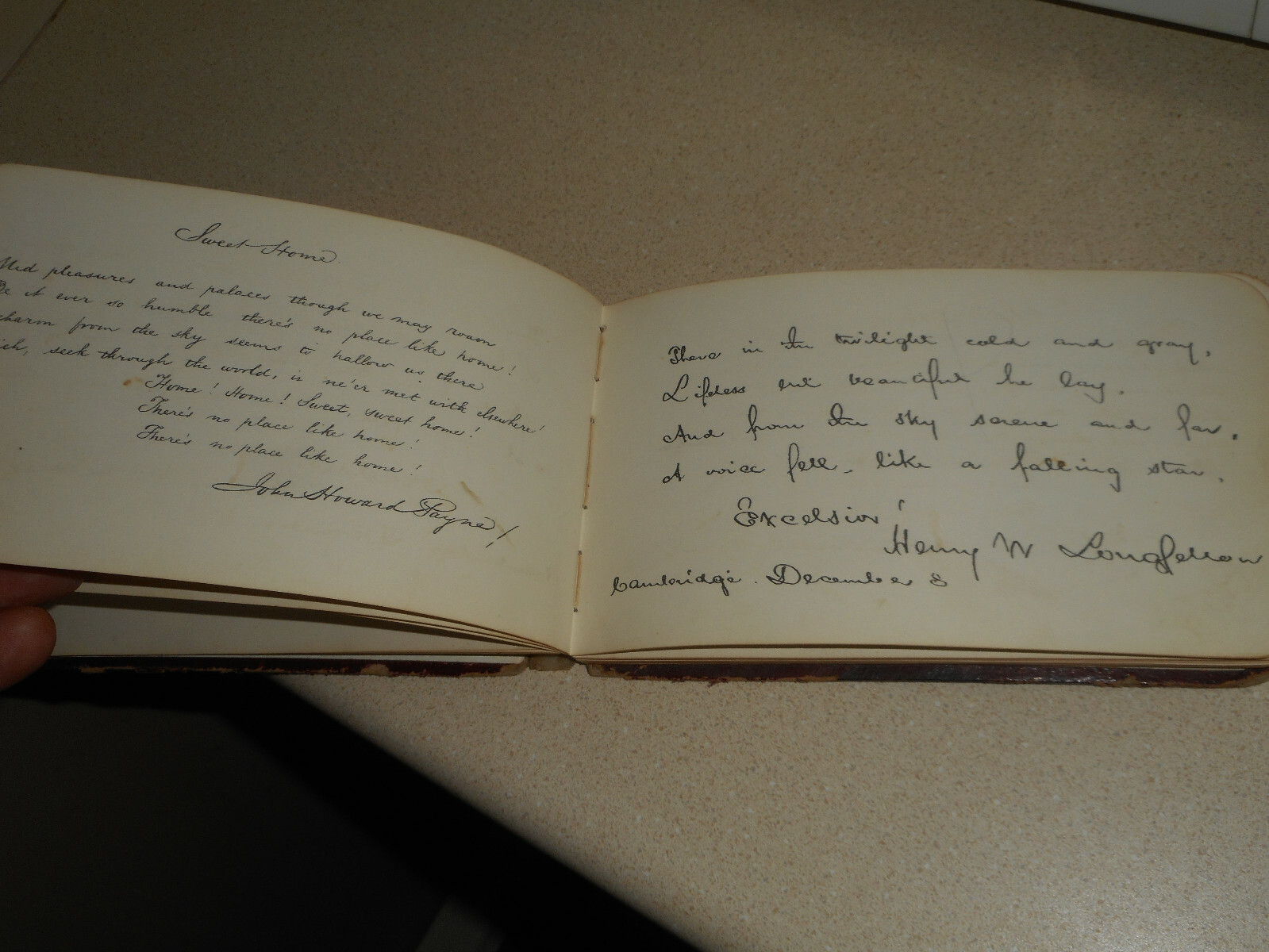 Antique 1877 Book COMPANION AUTOGRAPHS Famous Authors Poets Perry Mason & Co.