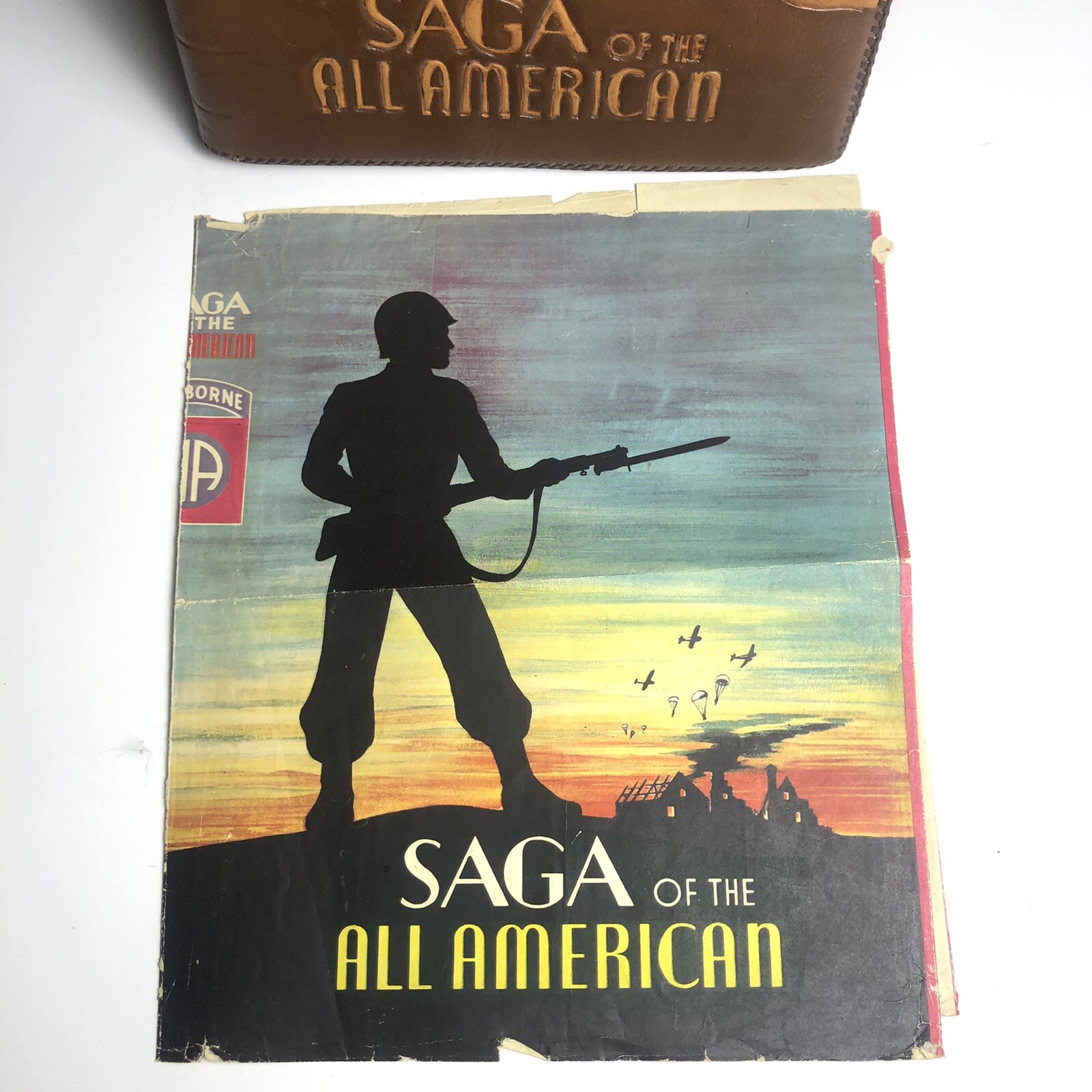 Saga of the All American First Edition 82nd Airborne with Leather Cover RARE