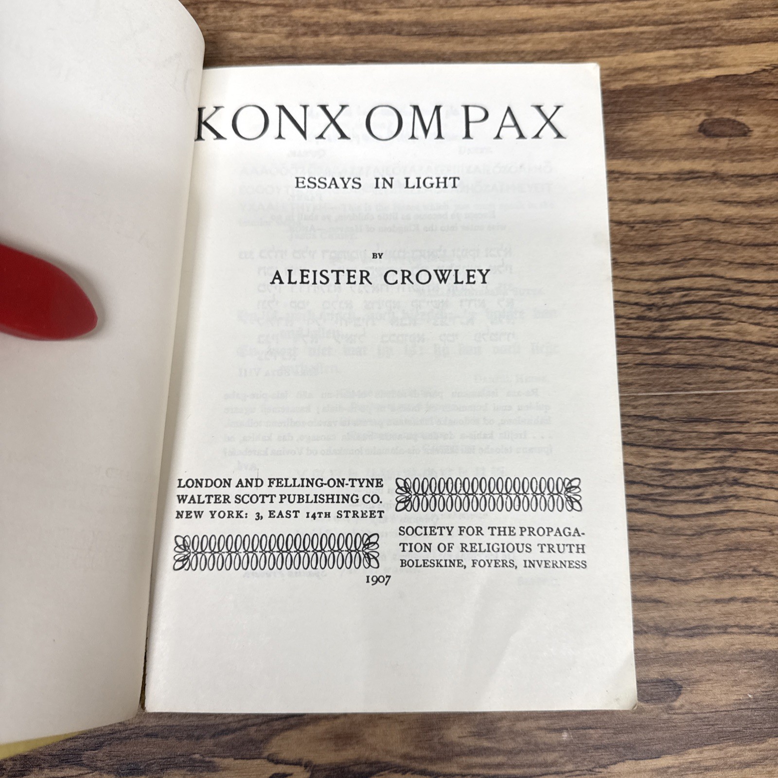 Konx Om Pax Essays in Light, Aleister Crowley ~ circa 1970 pb ~ Walter Scott Pub