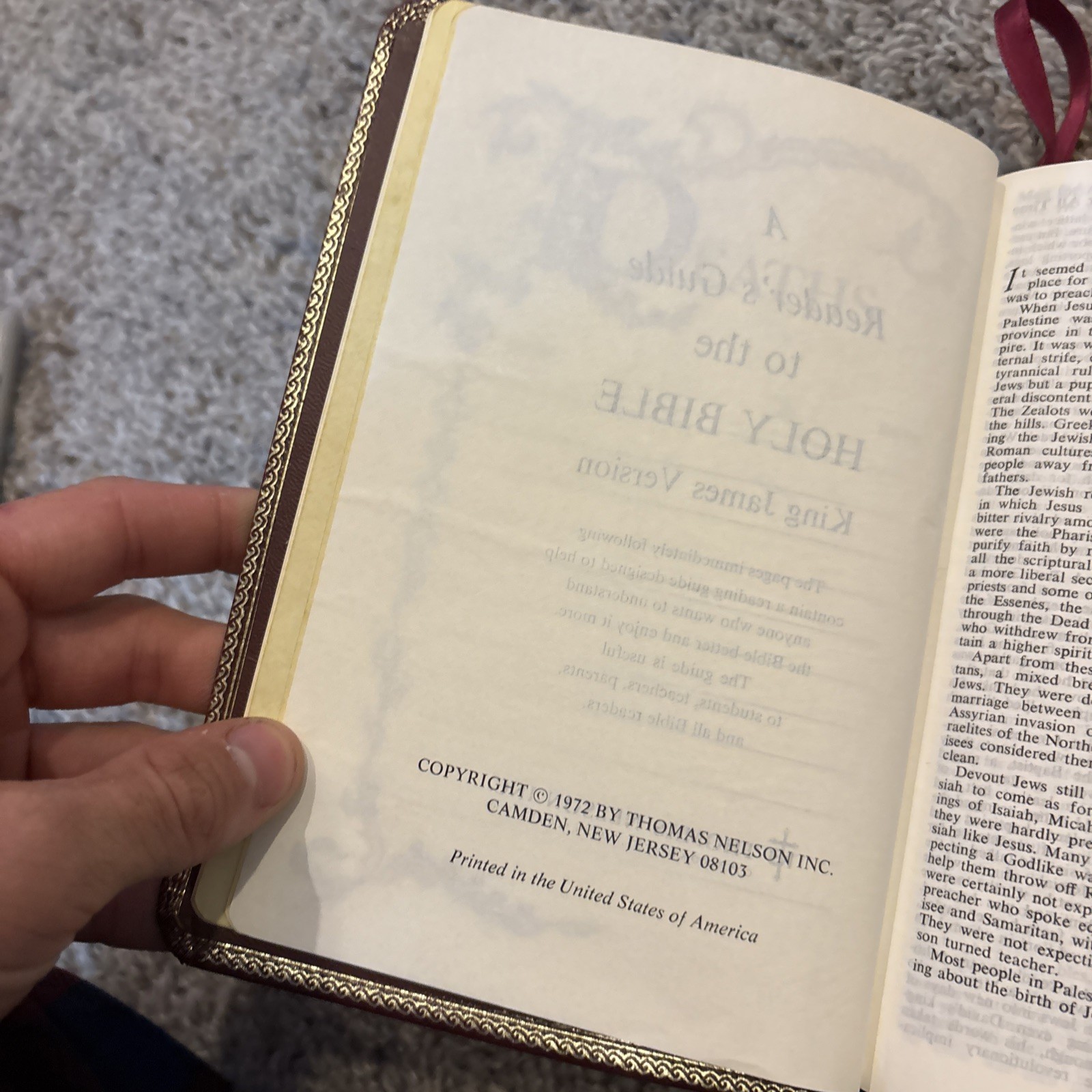 1972 Genuine Leather Holy Bible Reference Edition 485BG Nelson KJV King James