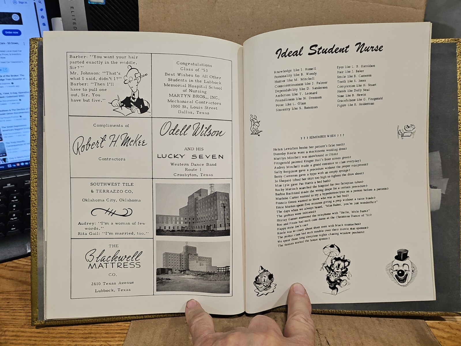 1953 La Luz Yearbook,Lubbock Memorial Hospital School Of Nursing,Lubbock,Texas