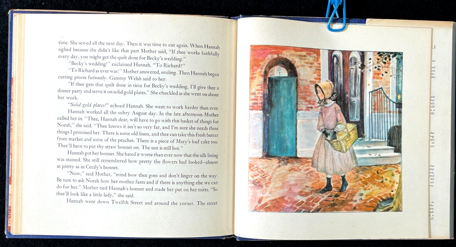 THEE, HANNAH! ~ 1940 ed. HB/DJ children’s book, Marguerite De Angeli ~ PA Dutch