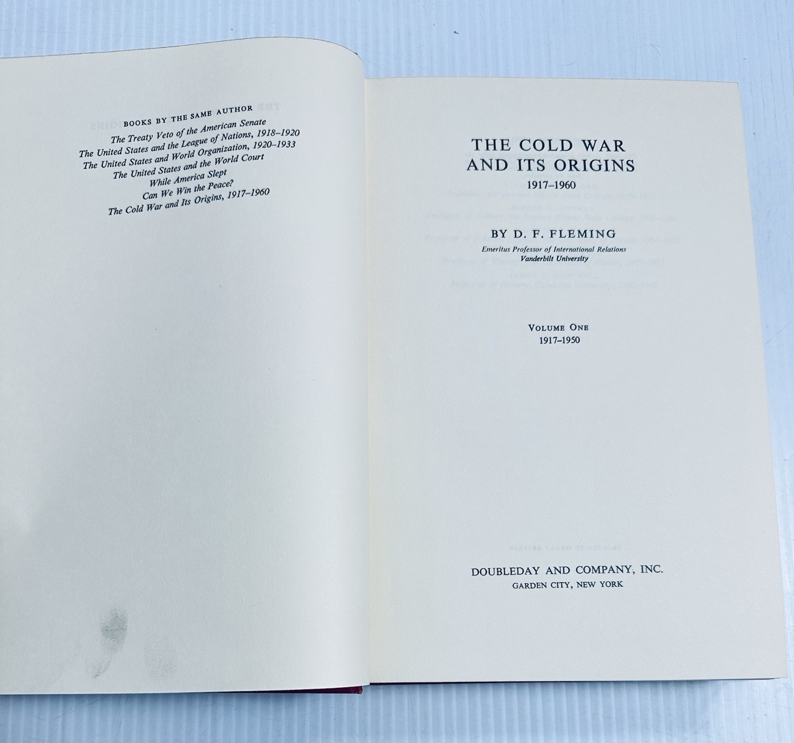 D F Fleming Cold War and Its Origins 1917 1960 Two Volume Set History Politics