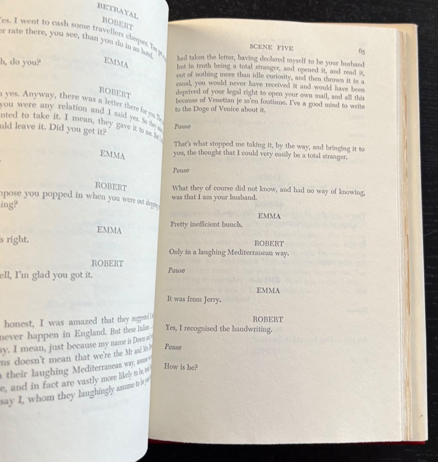 BETRAYAL – HAROLD PINTER – 1978 – GROVE PRESS – DJ – BCE.