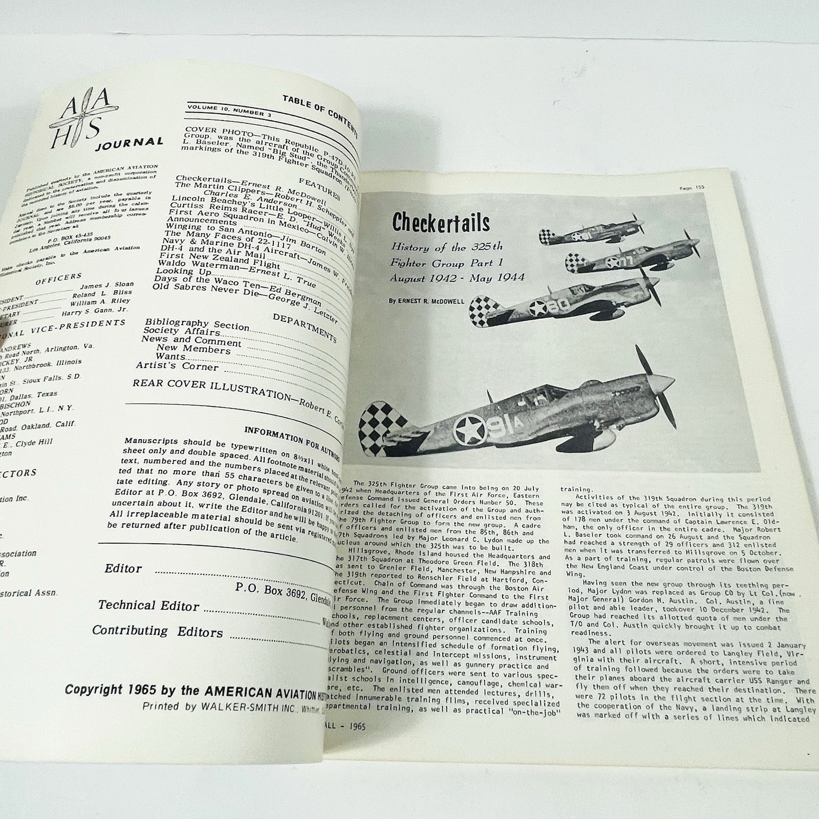 AAHS 1965 Vol. 10, No. 1-4 American Aviation Historical Society Journal Full set