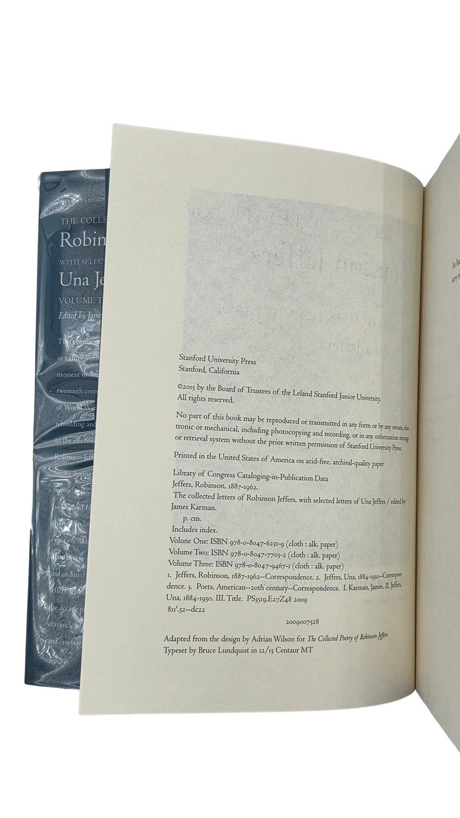 Collected Letters of Robinson Jeffers with Selected Letters of Una Jeffers 1st