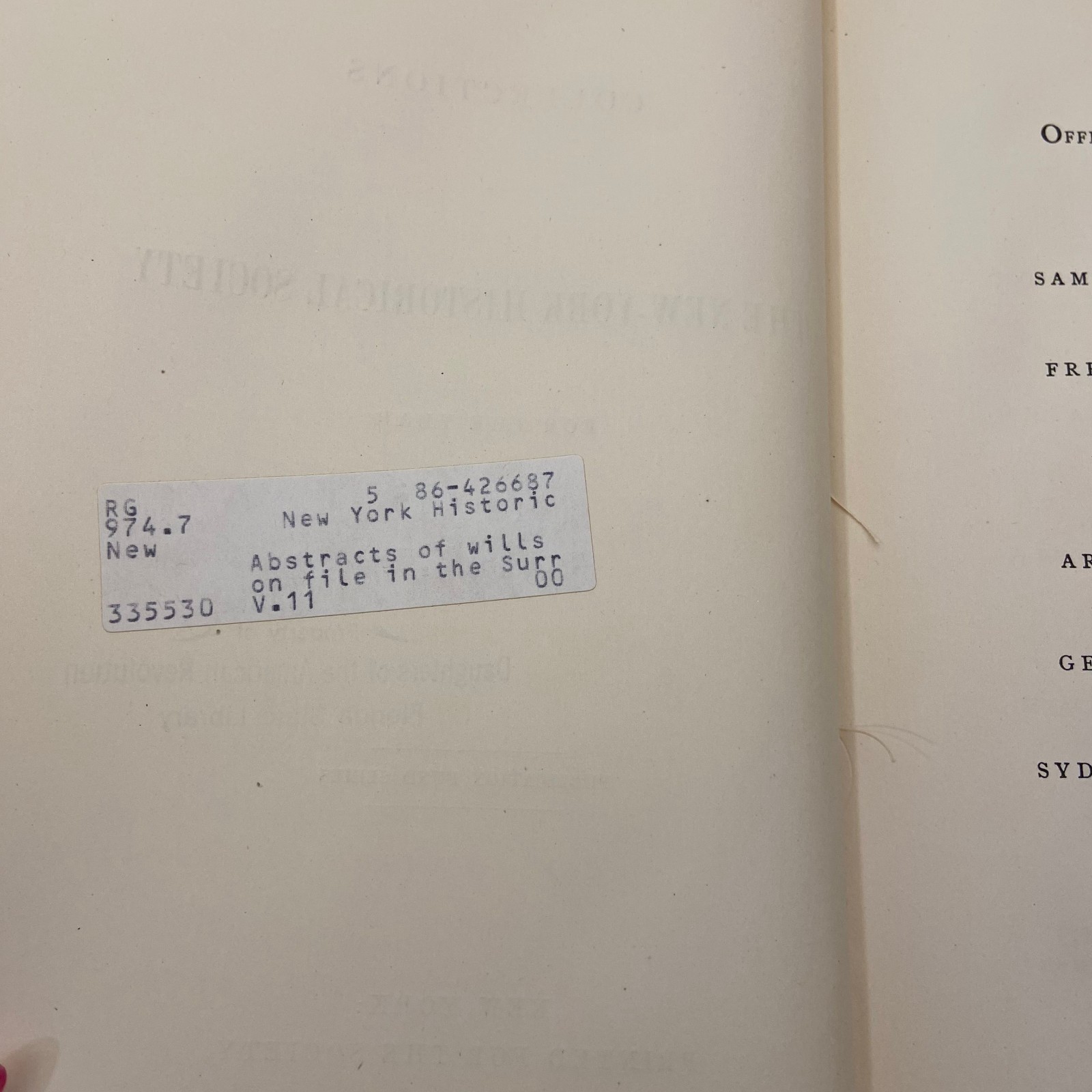 Collections Of The New York Historical Society Publication Fund Series ExLibrary