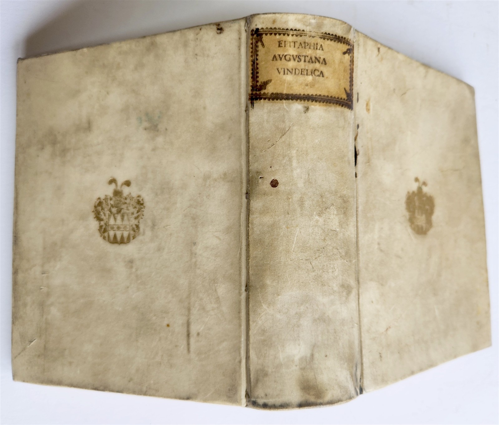 1624 FUNERAL INSCRIPTIONS – EPITAPHS in AUGSBURG GERMANY antique VELLUM BINDING
