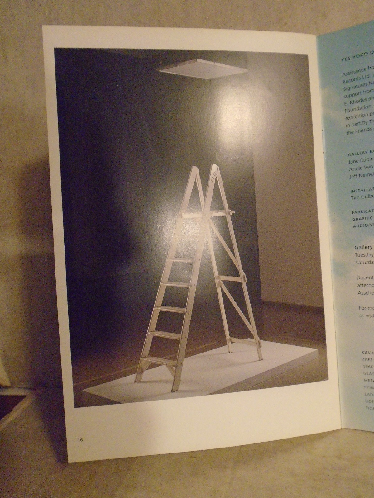 Yoko Ono Japan Society Gallery Exhibition catalog. 2000/01. Yes Yoko Ono