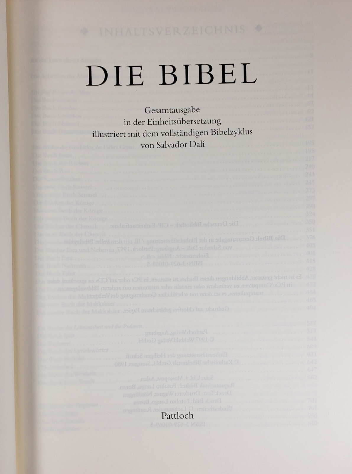 DALI Illustrated THE BIBLE in GERMAN Pattloch Verlag Augsburg 1997 w/ Slip Case