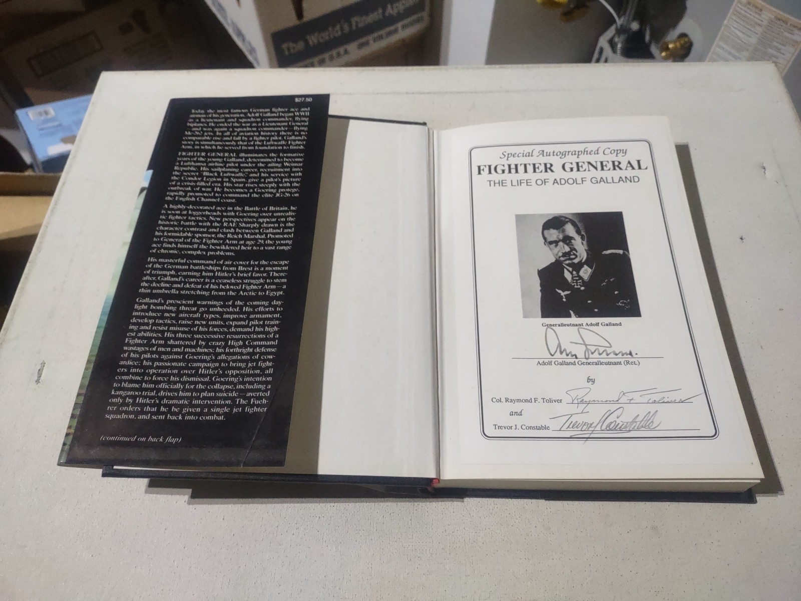 FIGHTER GENERAL THE LIFE OF ADOLF GALLAND SIGNED 1990 HC BOOK WWII FLYING ACE