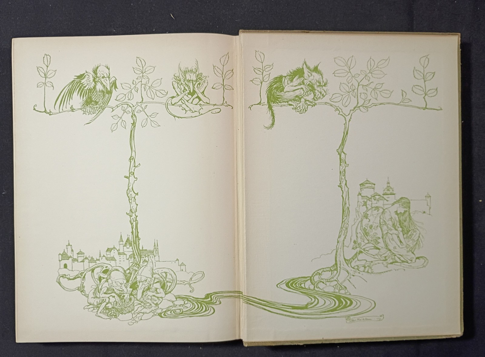1909 Undine by Fouque, illus. by Rackham, 1st Eng. ed. 15 color plates. Beauty!