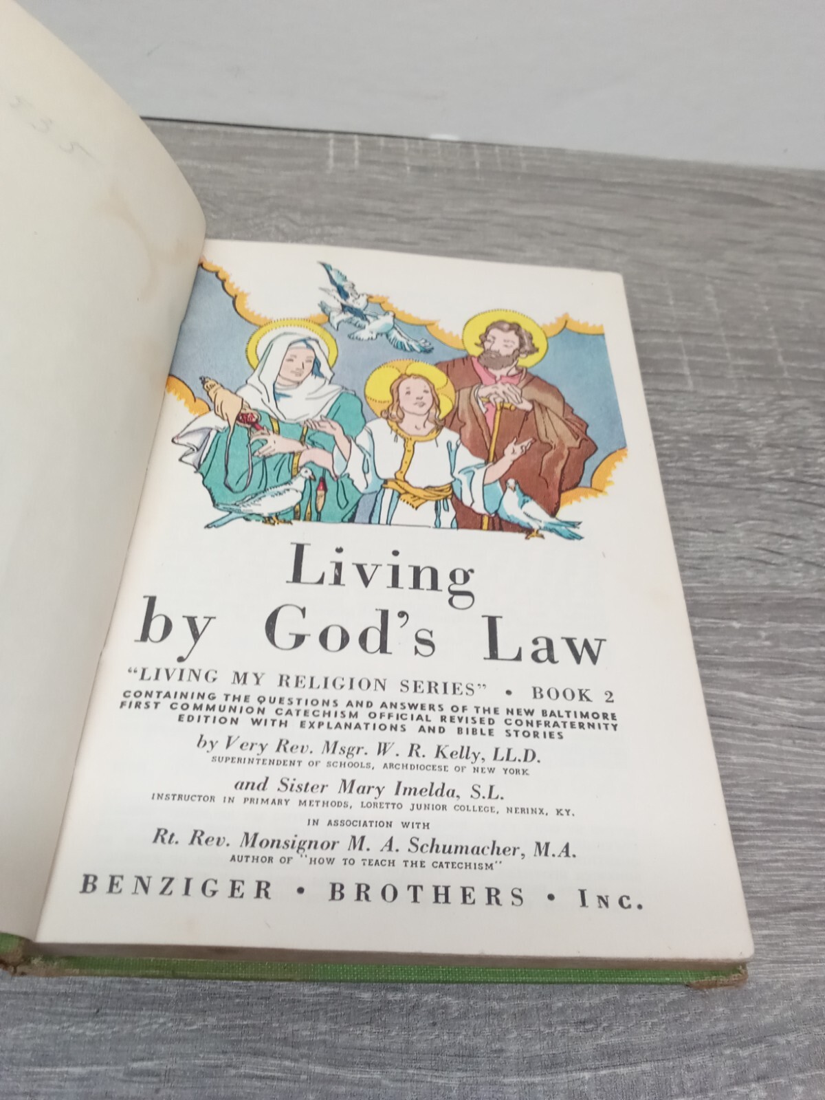 Living By God’s Law Book 2 Illustrated HC 1943 Benzinger Brothers Inc