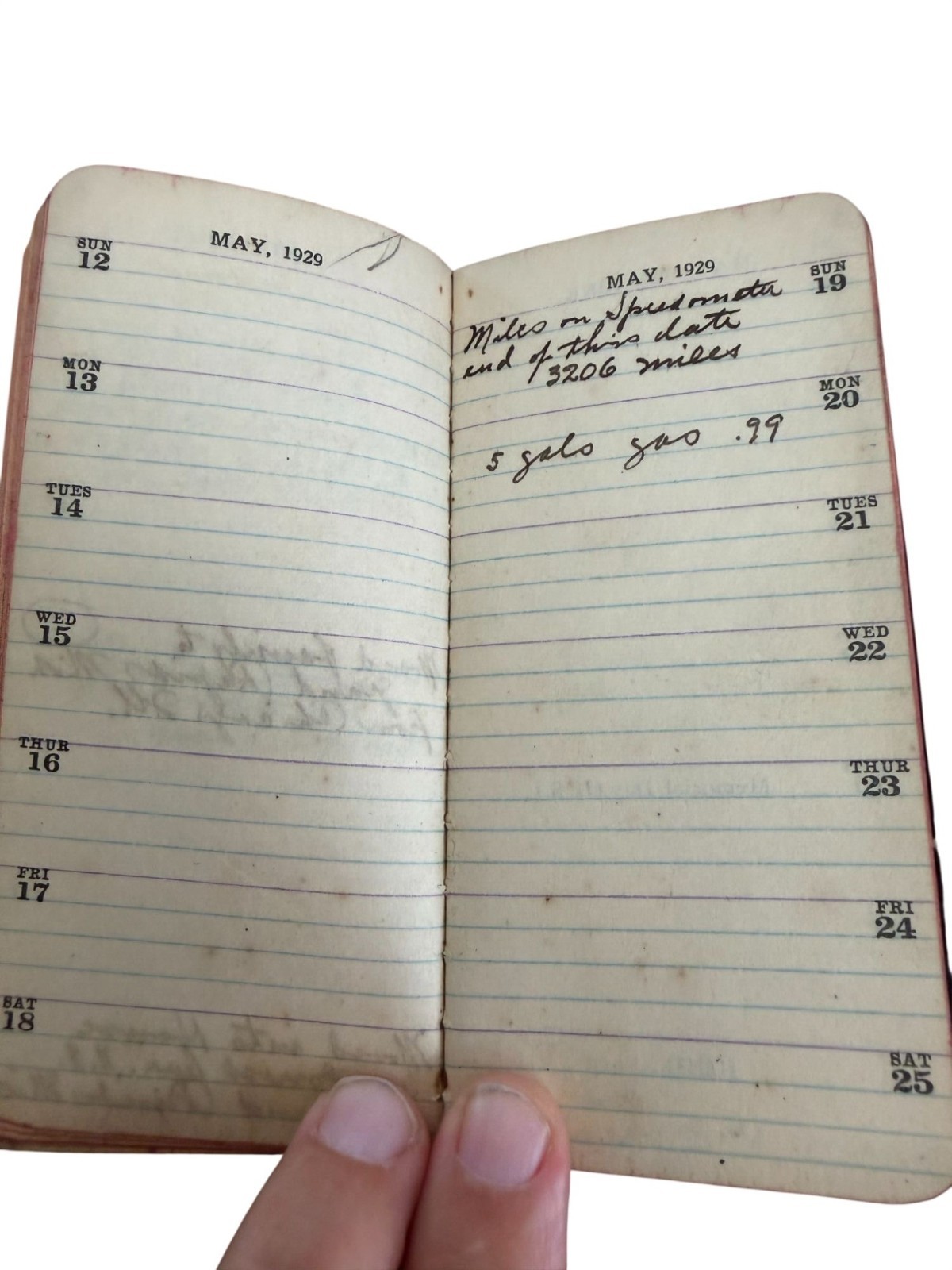 Antique 1929 Ideal Diary Pocket Memorandum Book Handwritten Entries Map Ephemera