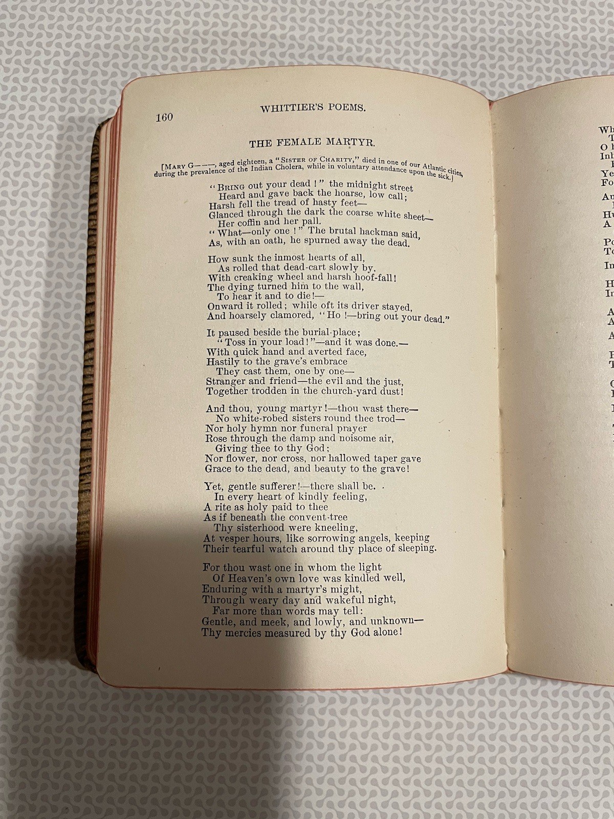 RARE 1890’s Special Leather Bound Whittier’s Poems, Gold Leaf
