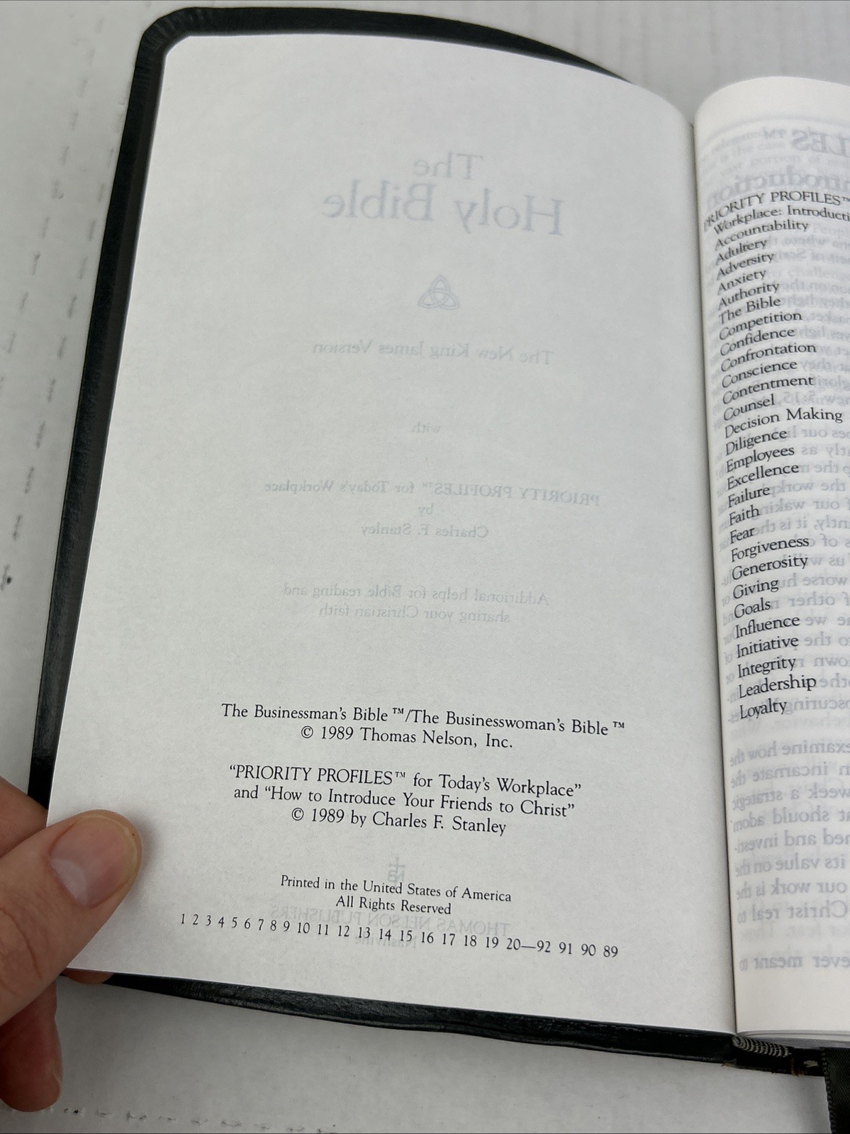 The Businessman’s Bible New King James Version Bonded Leather NKJV 1989