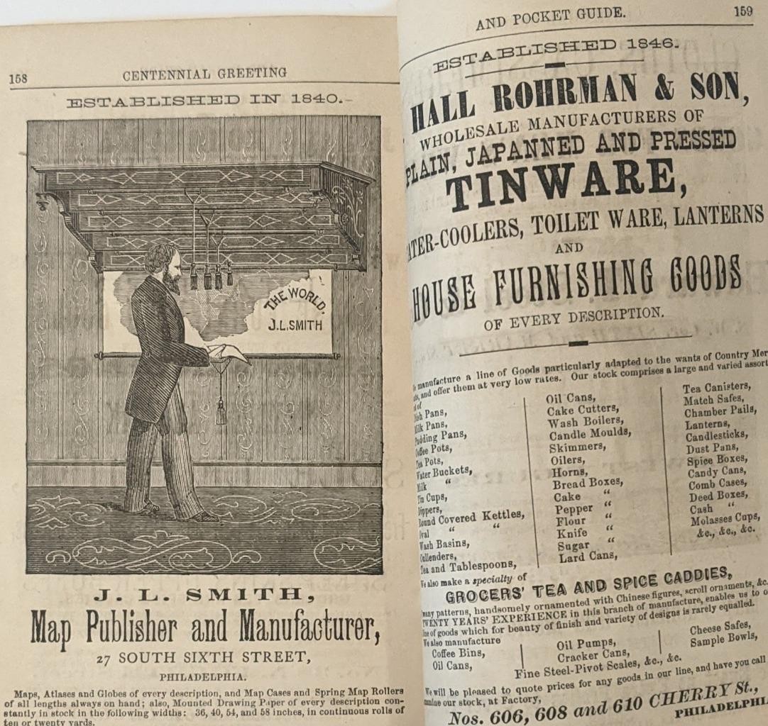 1875 CENTENNIAL GUIDE BOOK CATALOG by BARKER Moore & MEIN DRUGGISTS PHILADELPHIA
