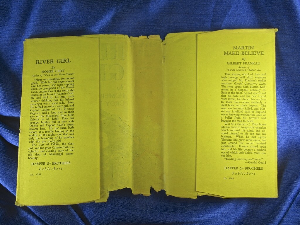 RARE 1st EDITION 1931 RIVER GIRL w/ SCARCE DUST JACKET HOMER CROY HARPER BROS